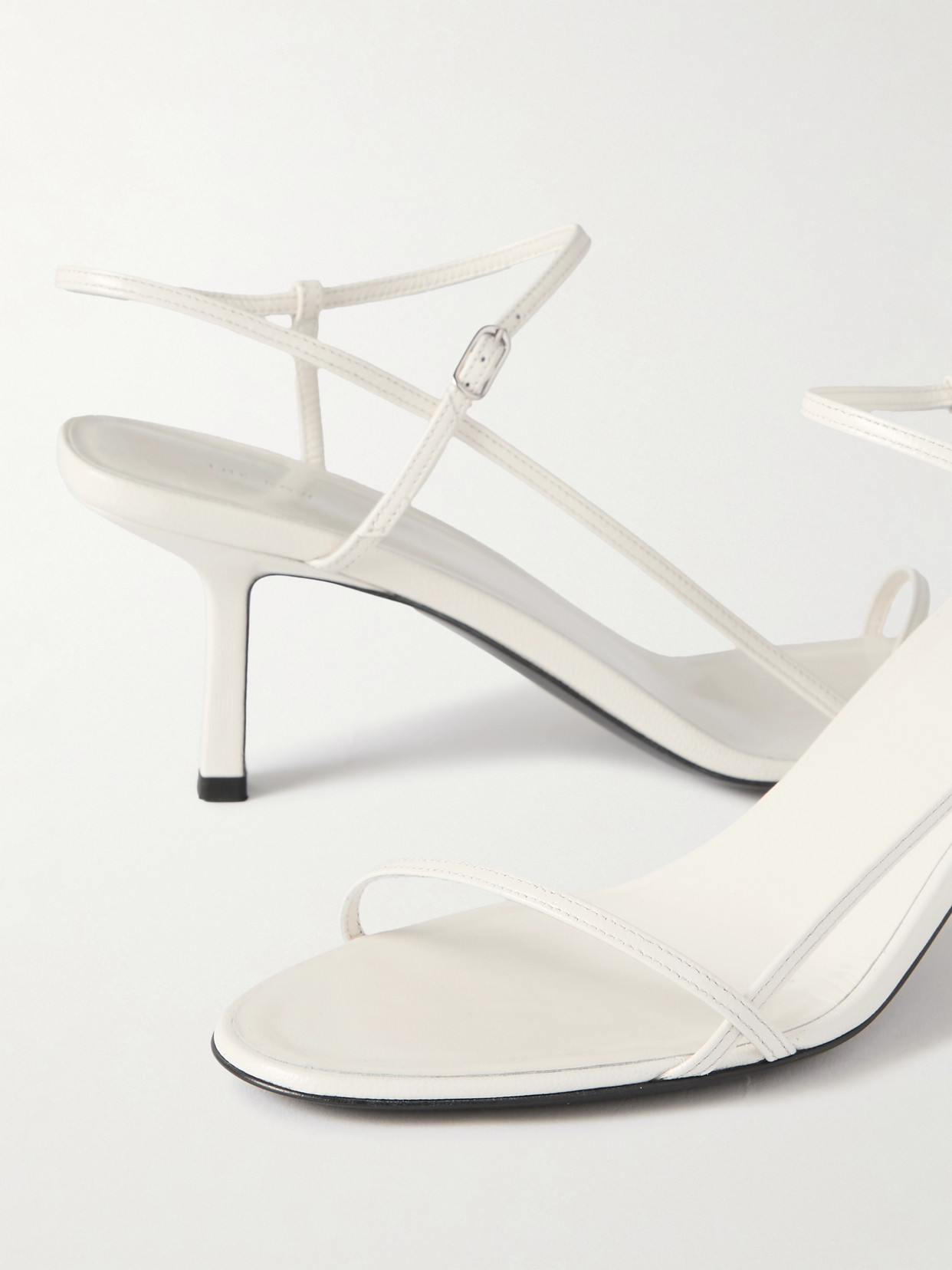 The Row Off-white Bare Heeled Sandals In White
