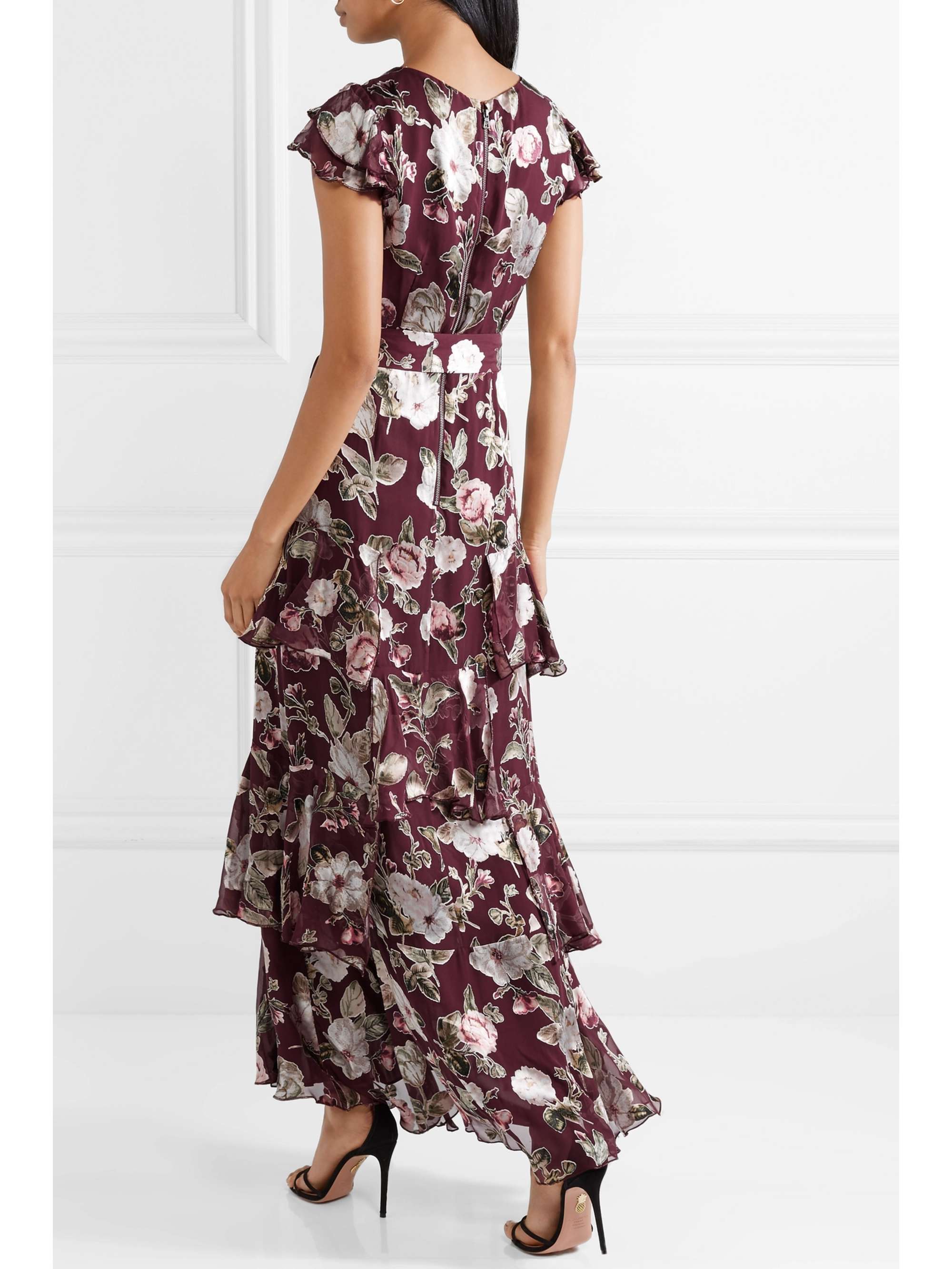 alice and olivia burgundy dress