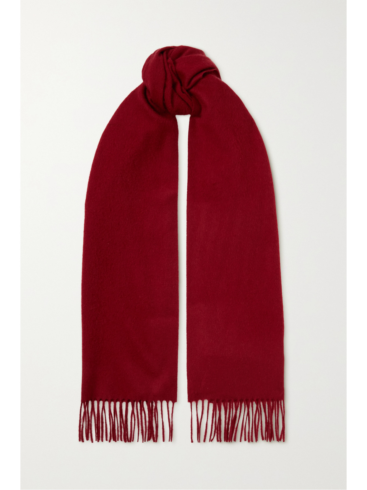 Johnstons of Elgin - Fringed Cashmere Scarf - Red