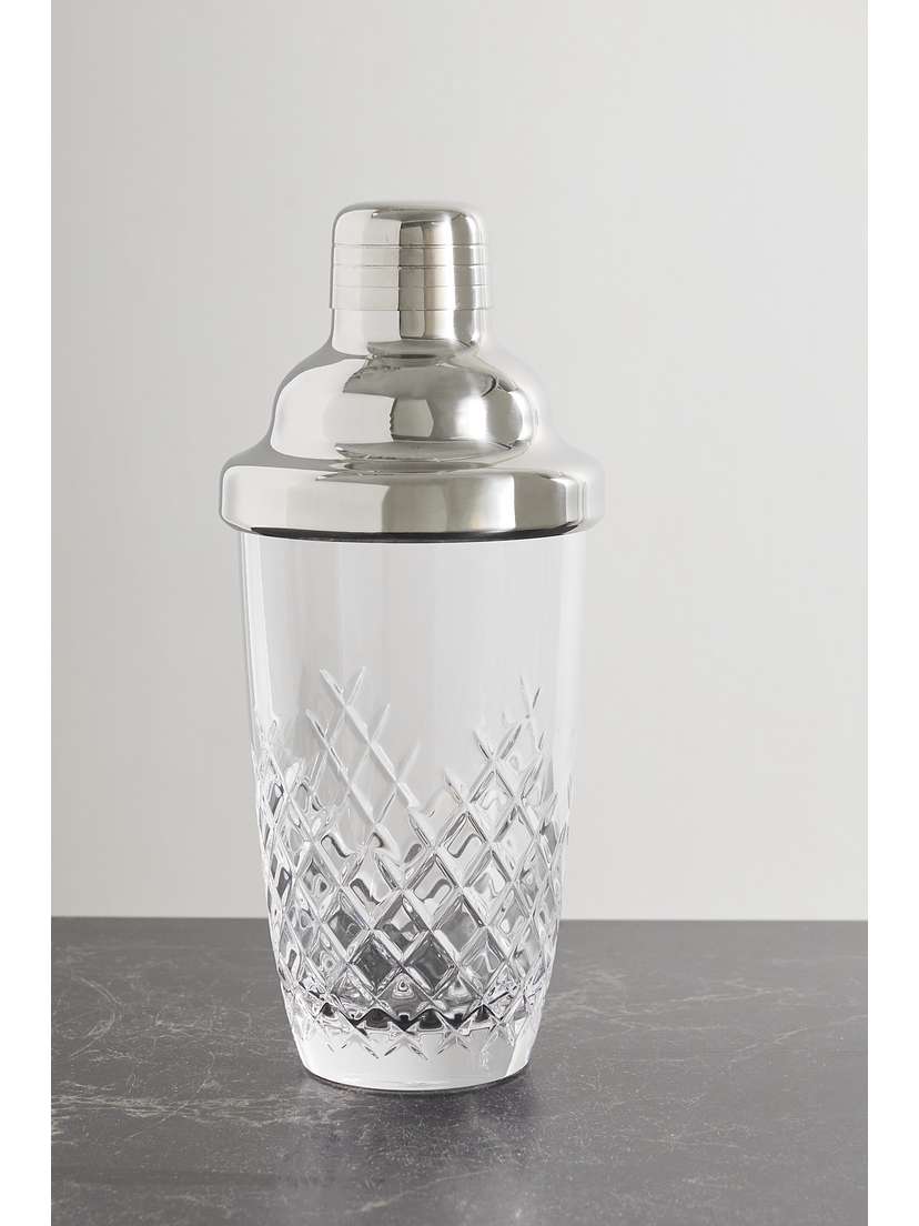 Soho Home Barwell Cut Crystal And Silver-plated Martini Shaker