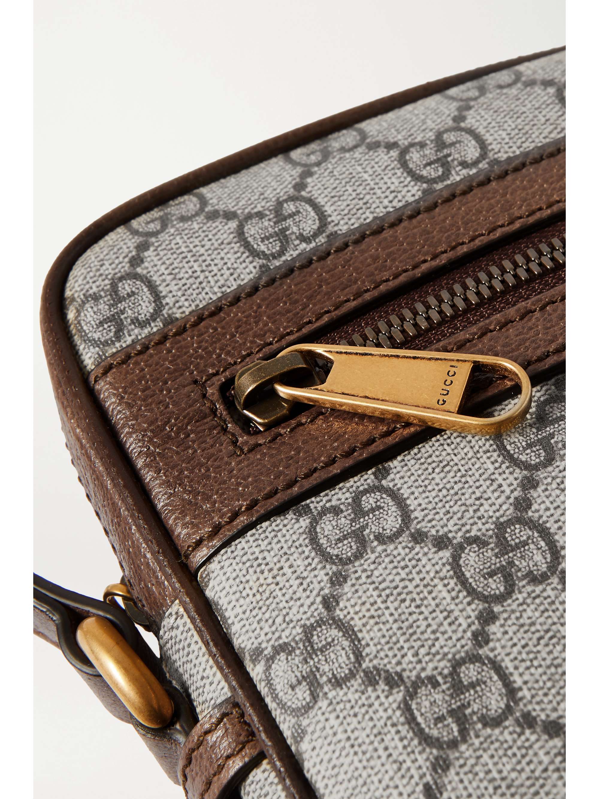 GUCCI Ophidia small textured leather-trimmed printed coated-canvas shoulder bag