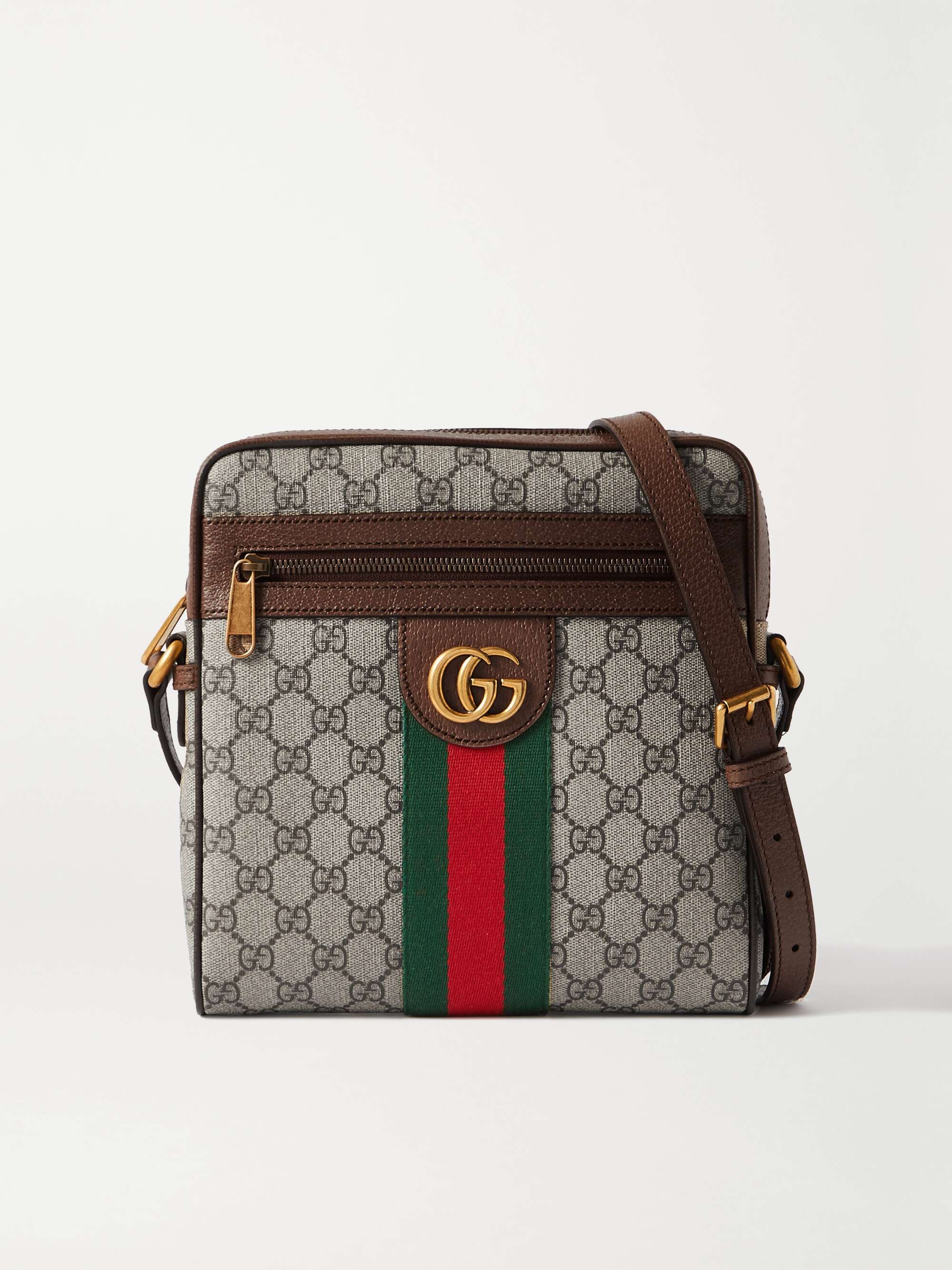 GUCCI Ophidia small textured leather-trimmed printed coated-canvas ...