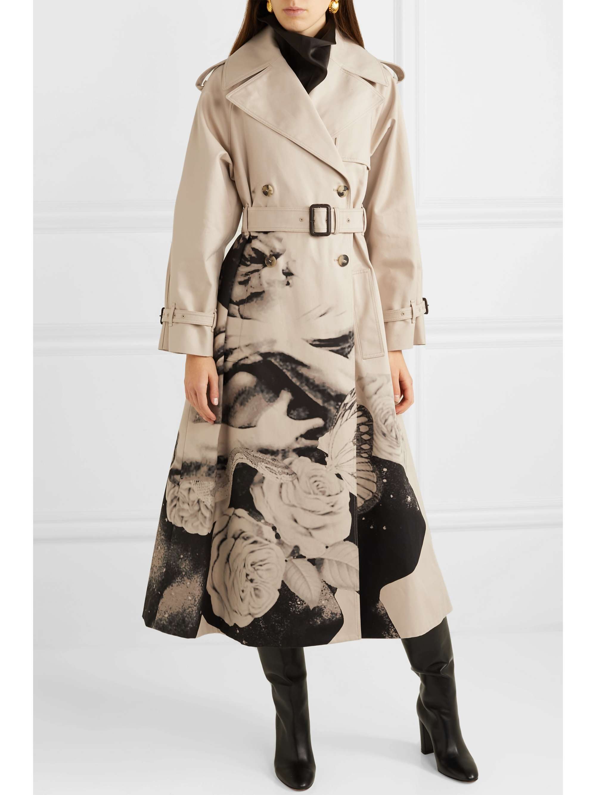 VALENTINO GARAVANI Printed cotton-gabardine trench coat