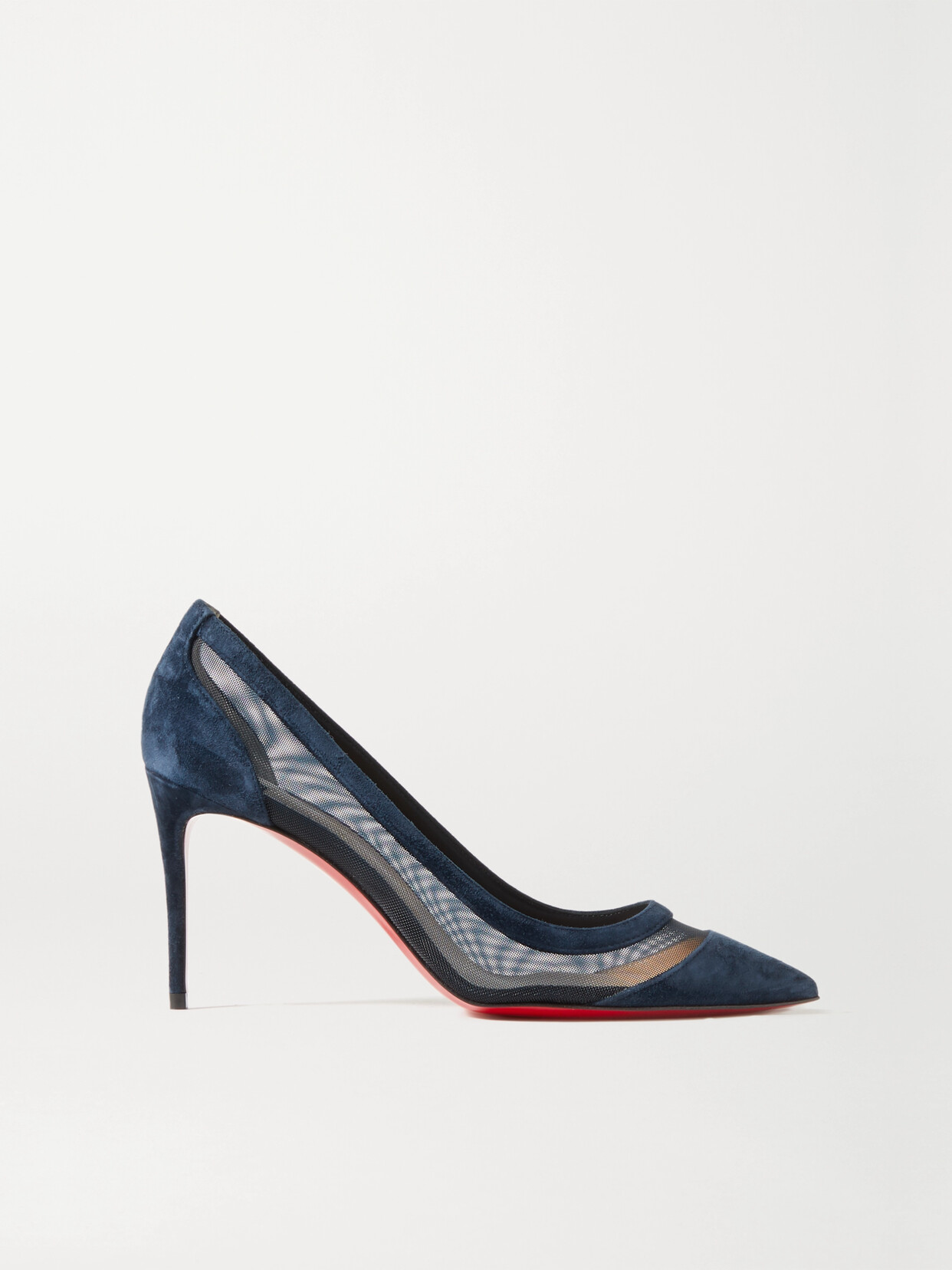 Christian Louboutin Galativi 85 Suede And Mesh Pumps