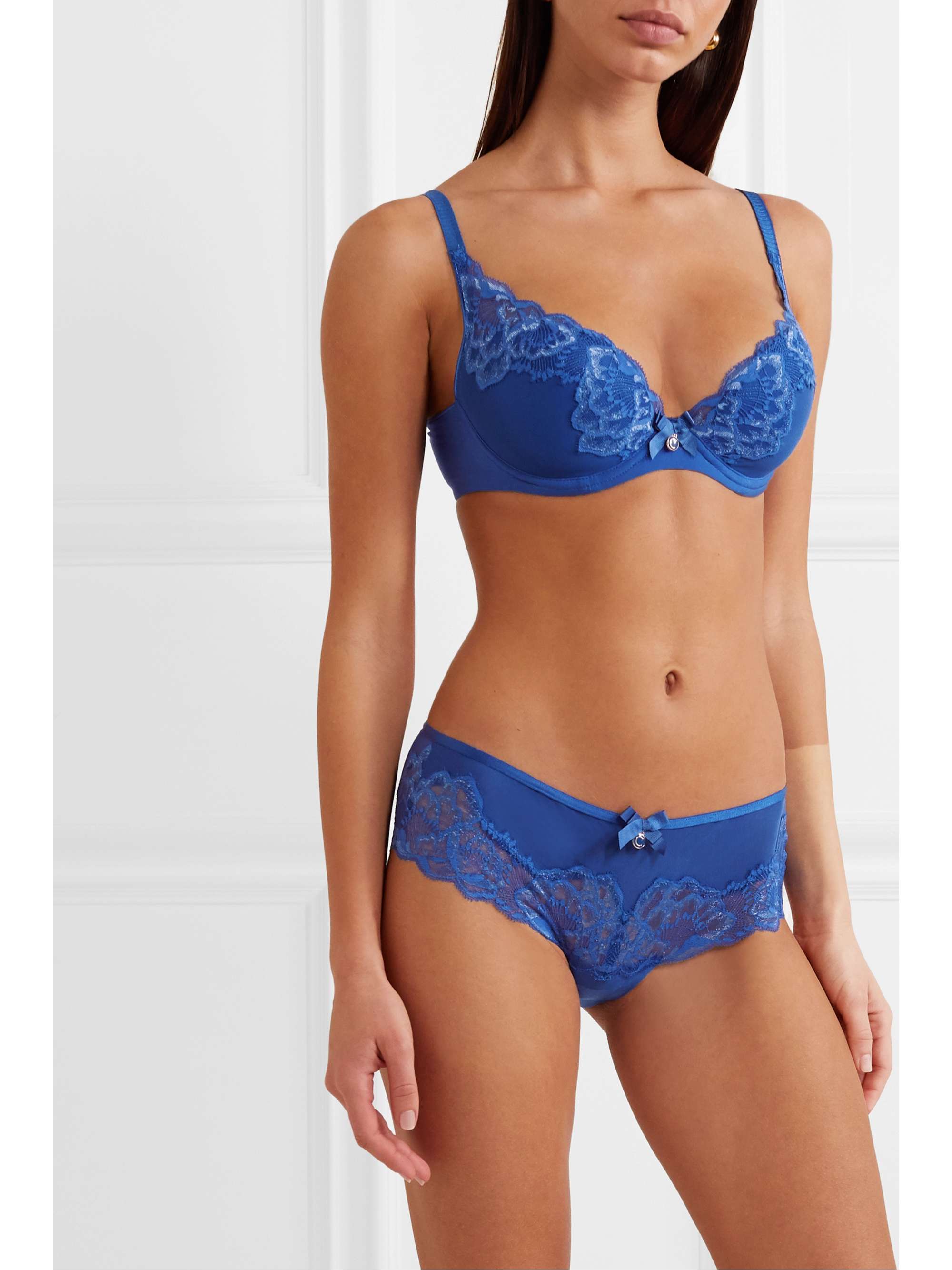 CHANTELLE Orangerie stretch-lace and tulle underwired plunge bra