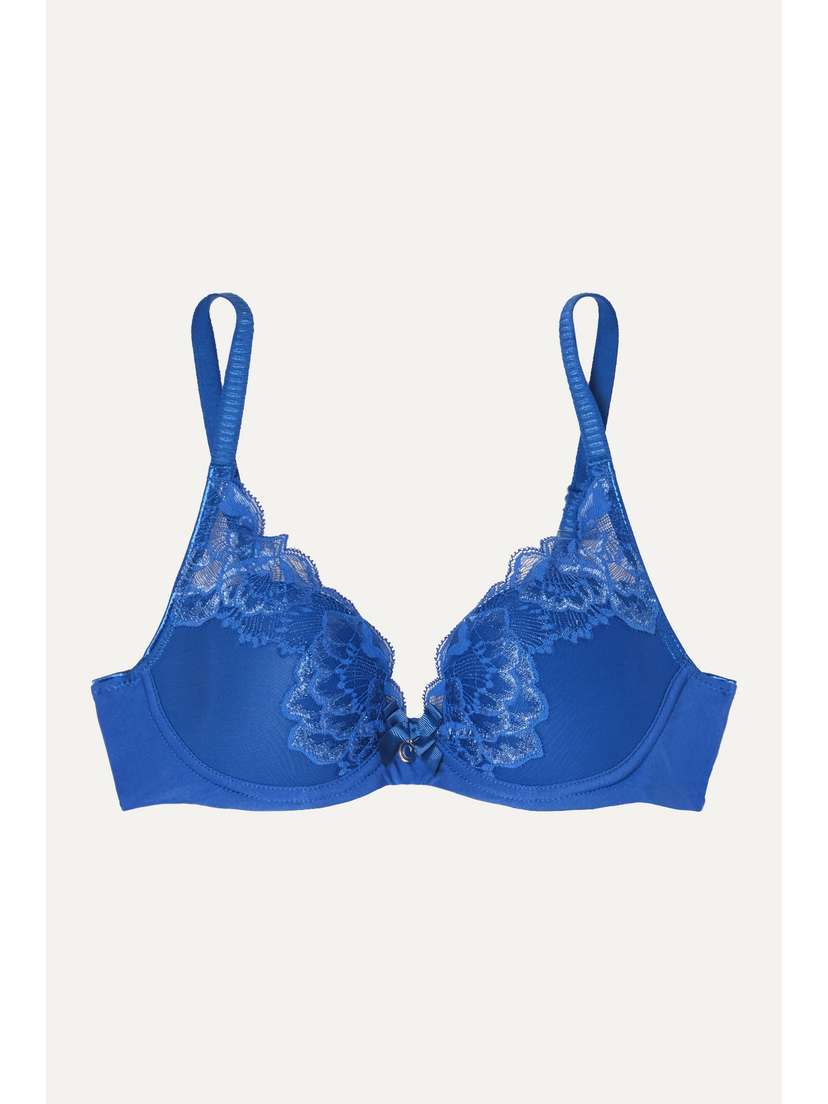 Chantelle Orangerie Stretch-lace And Tulle Underwired Plunge Bra