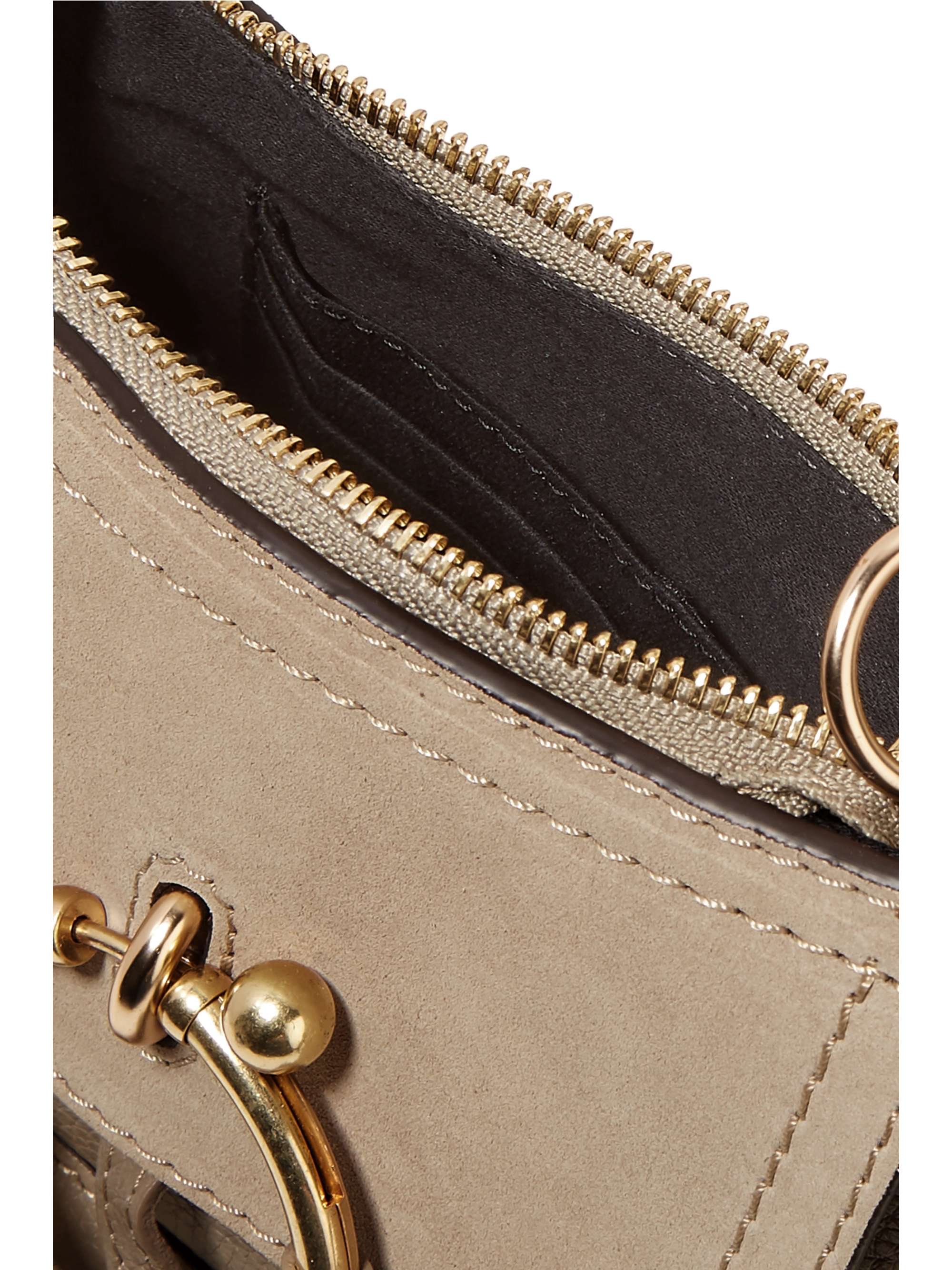 SEE BY CHLOÉ Joan mini textured-leather and suede shoulder bag