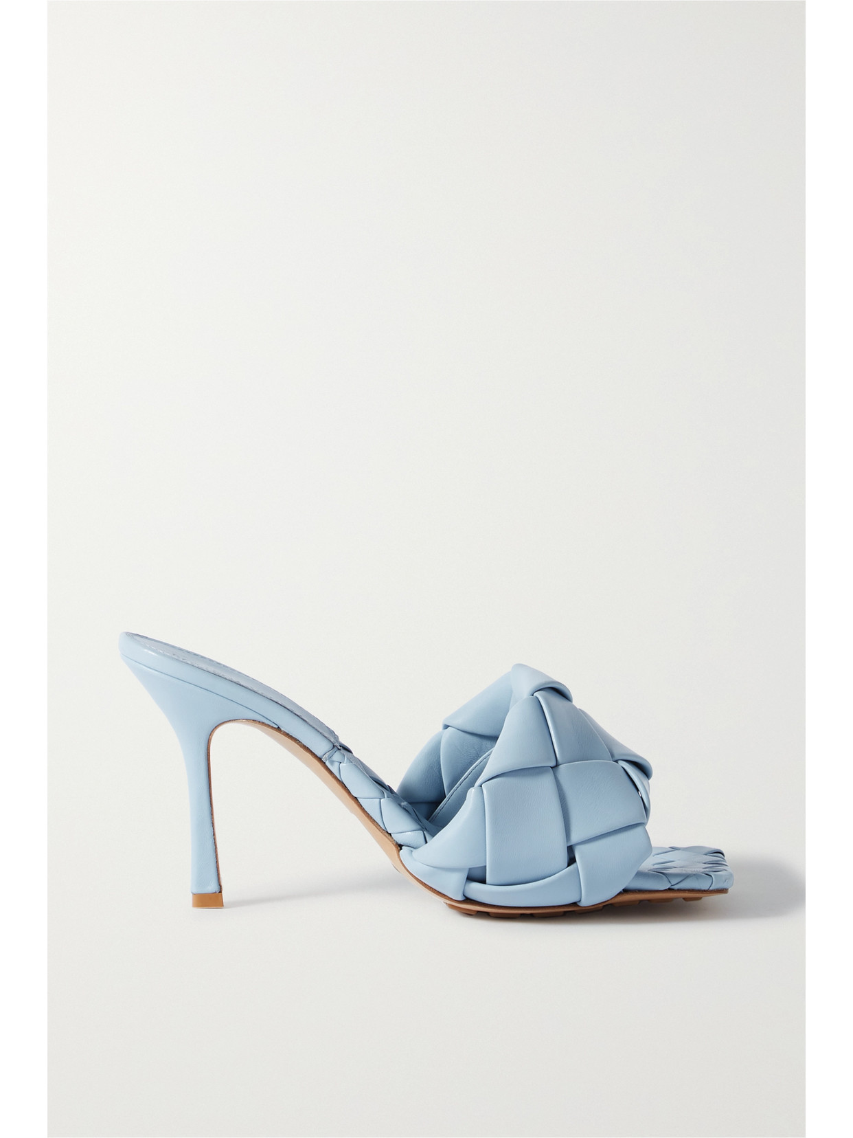 Bottega Veneta Intrecciato Leather Mules In Blue Modesens