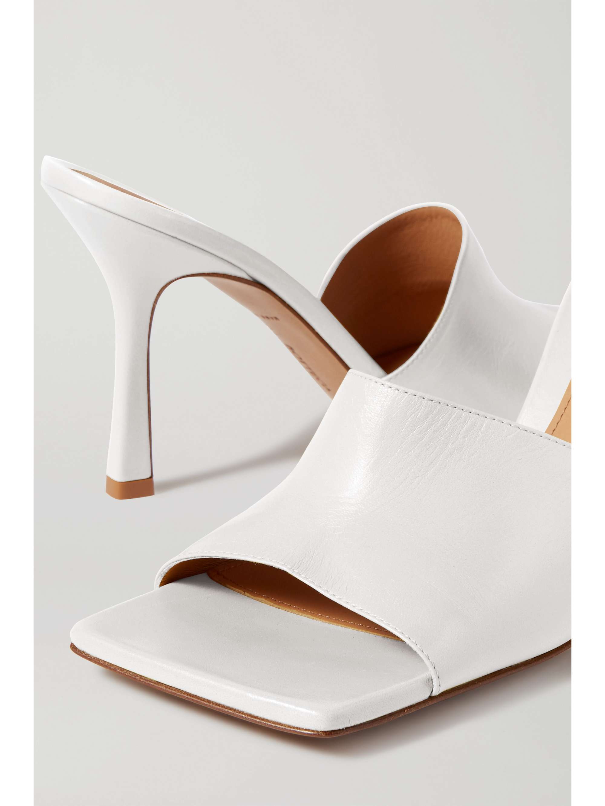 mule heels white