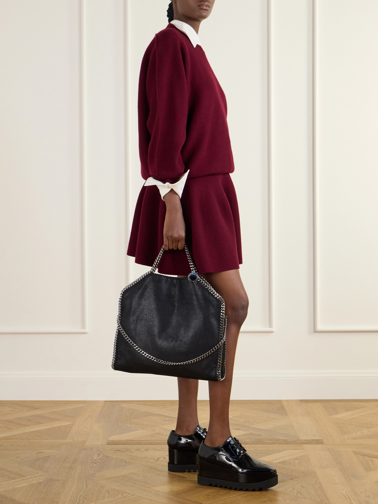 The Falabella Medium Faux Brushed-Leather Shoulder Bag