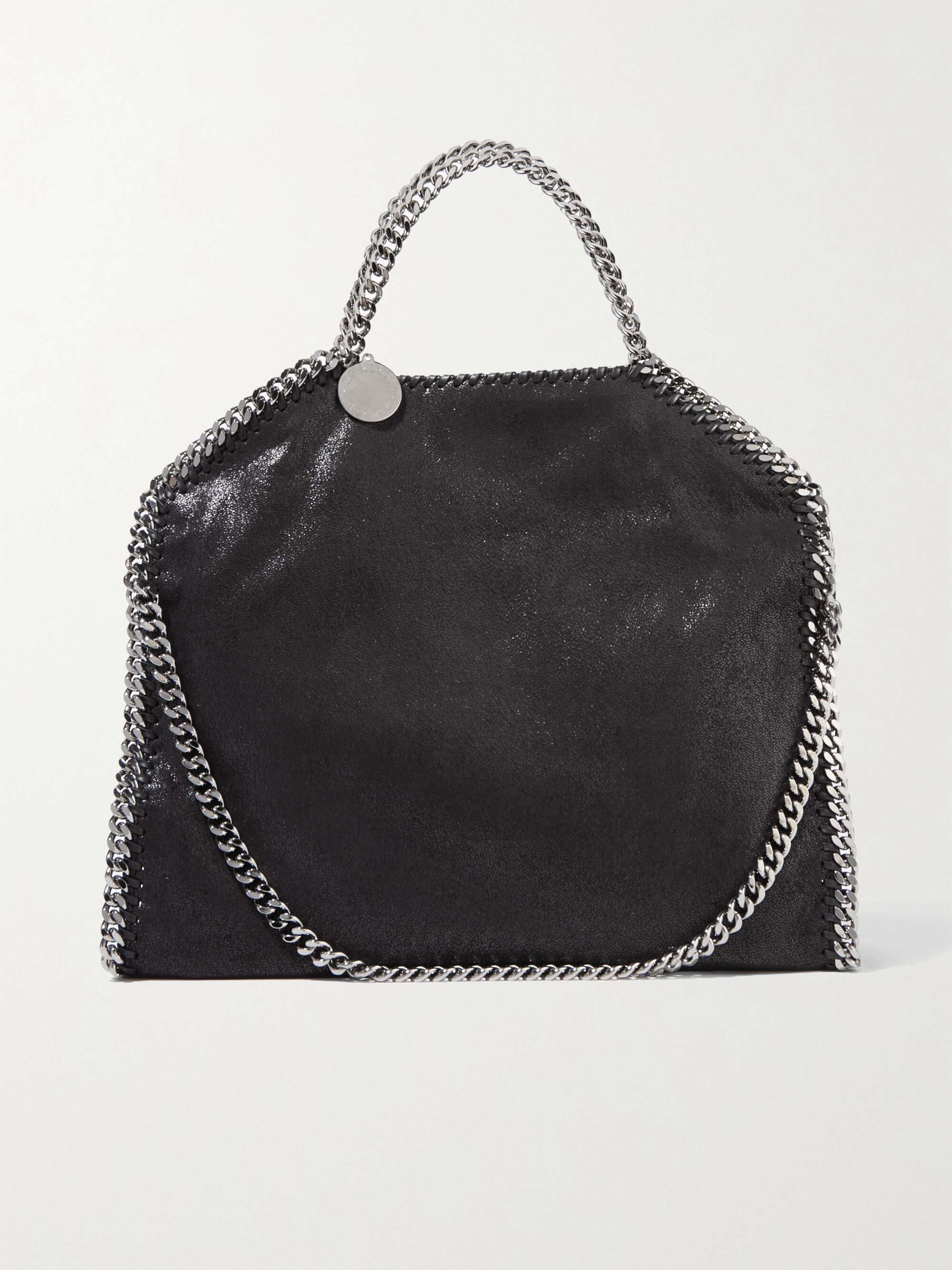 Stella McCartney Medium Logo Tote Bag In Faux Leather in Black