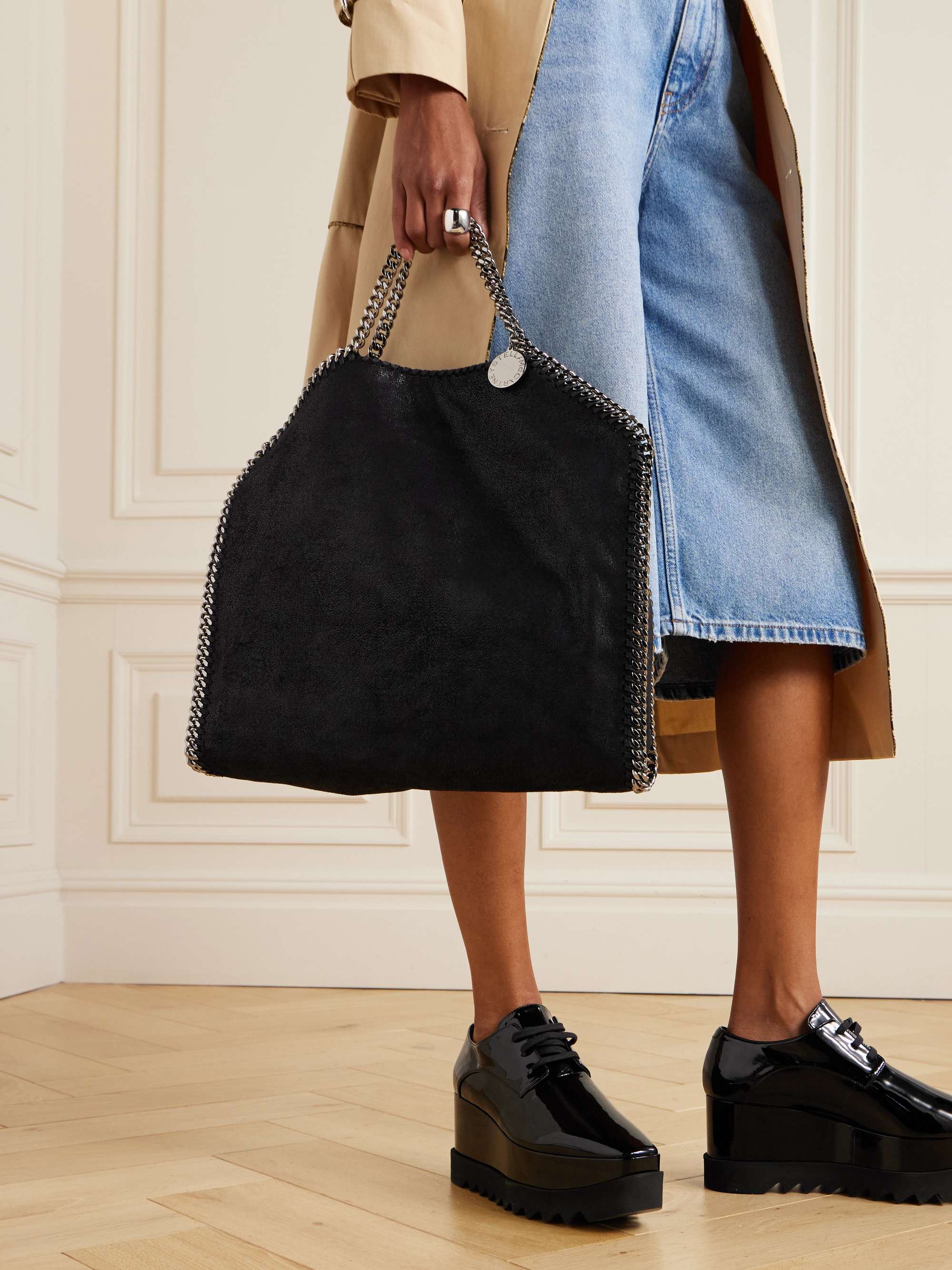 STELLA MCCARTNEY The Falabella medium faux brushed-leather shoulder bag