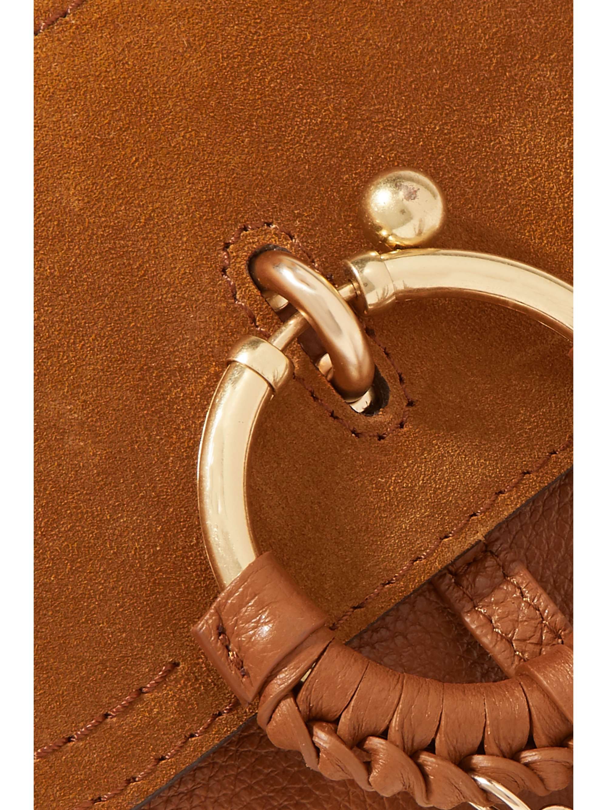 SEE BY CHLOÉ Joan mini textured-leather and suede shoulder bag