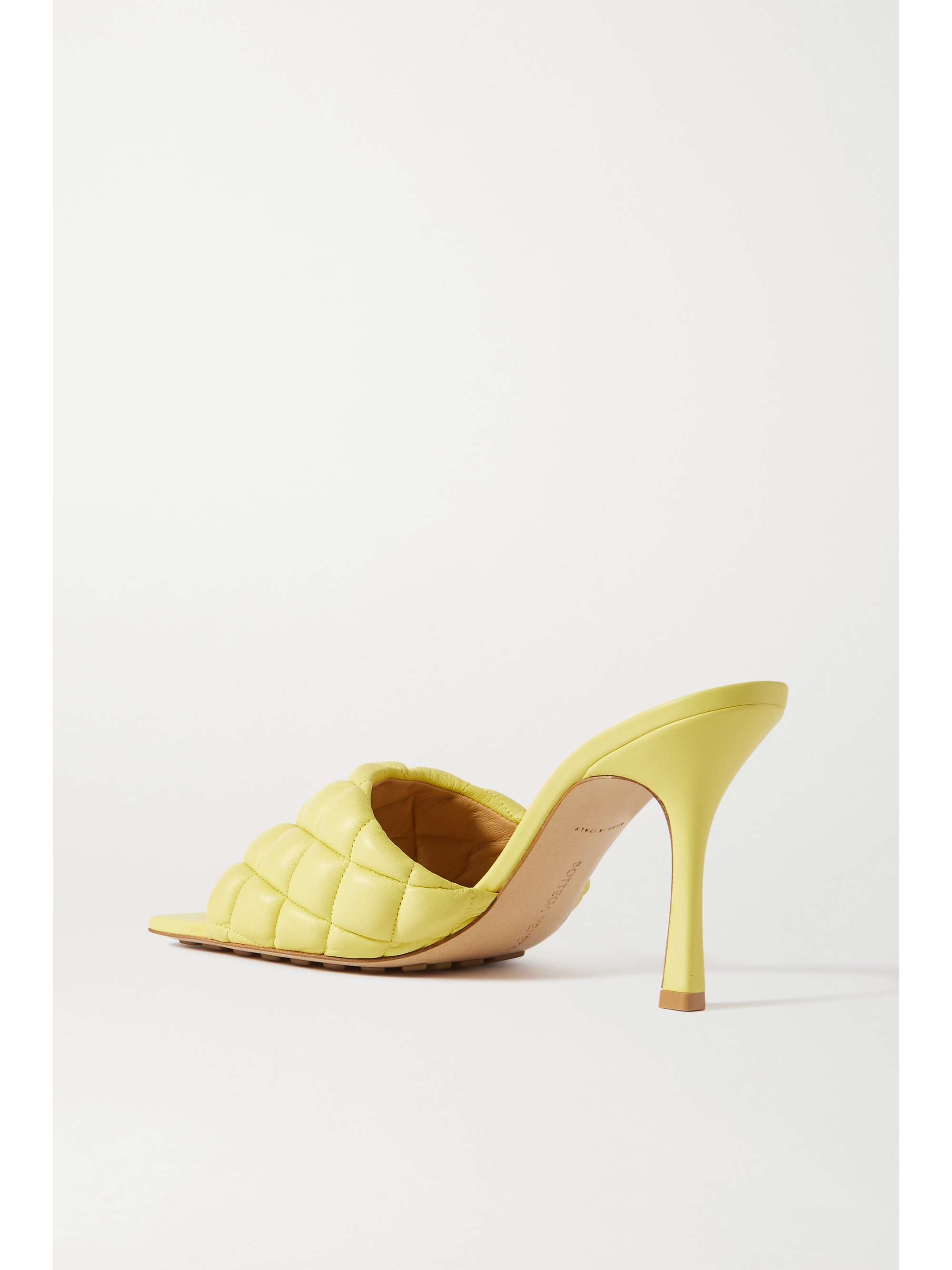 Yellow Quilted leather mules | BOTTEGA 