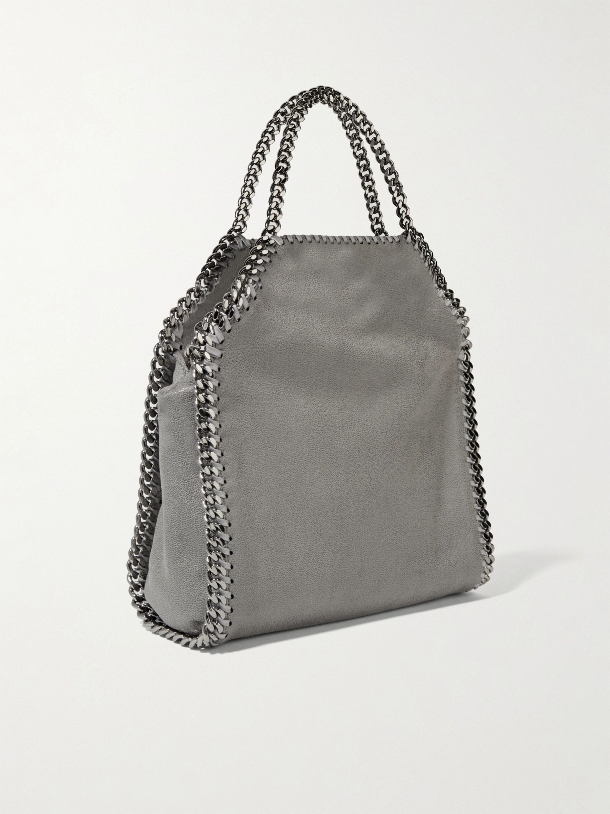 Light gray The Falabella mini faux brushedleather shoulder bag