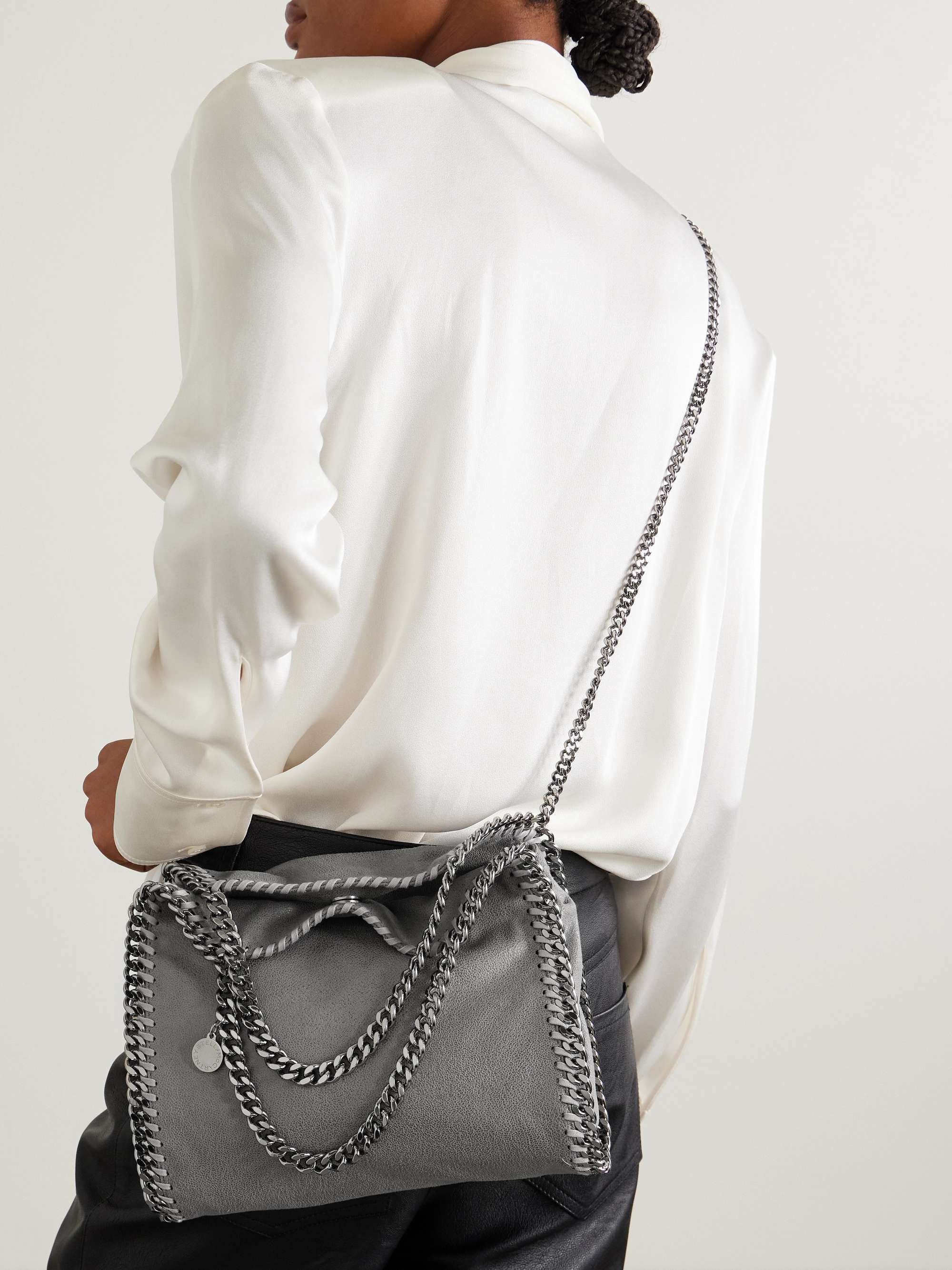 STELLA MCCARTNEY The Falabella mini faux brushed-leather shoulder bag