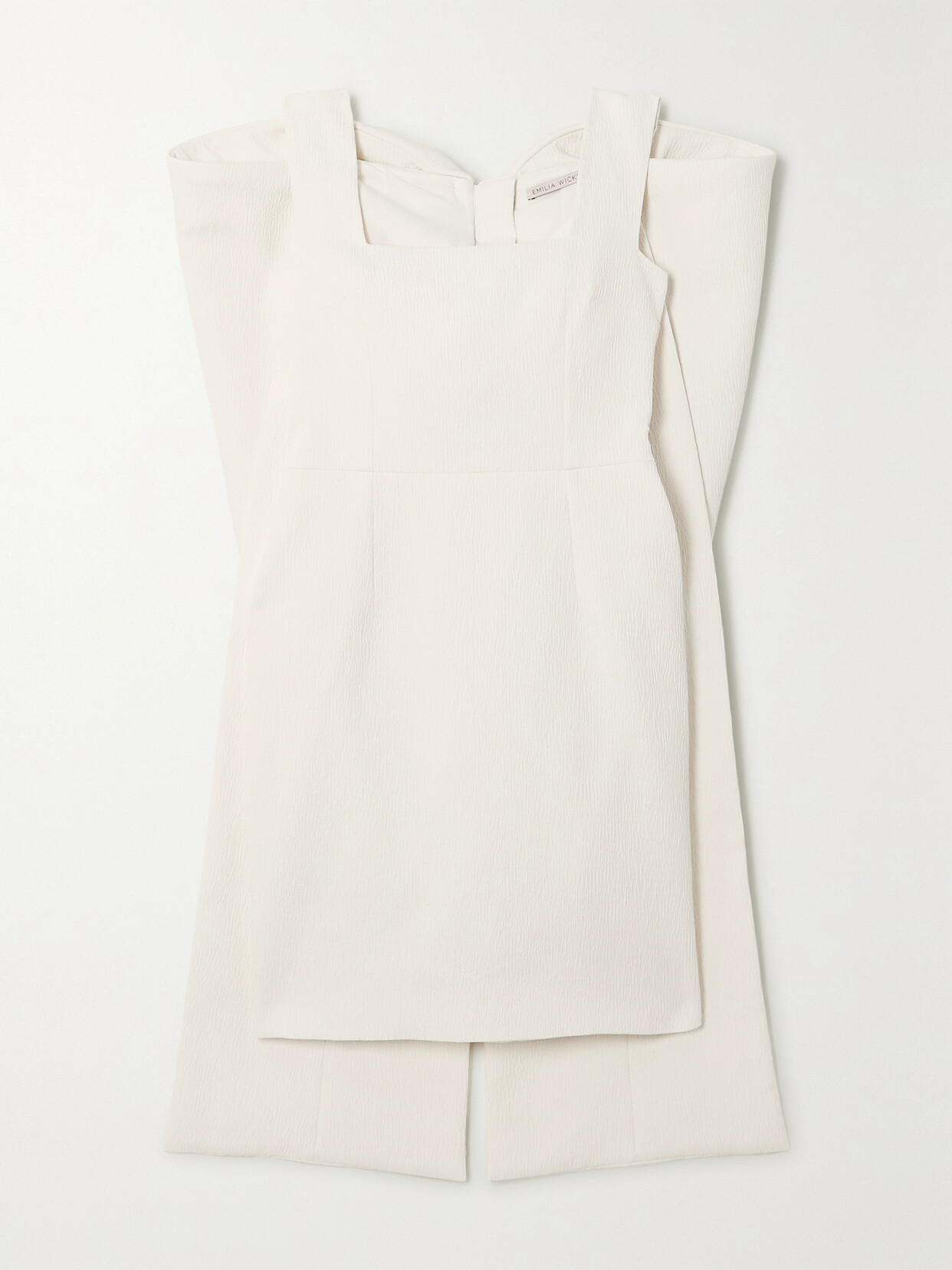 Emilia Wickstead Drusilla Bow-detailed Cloqué Mini Dress In Ivory