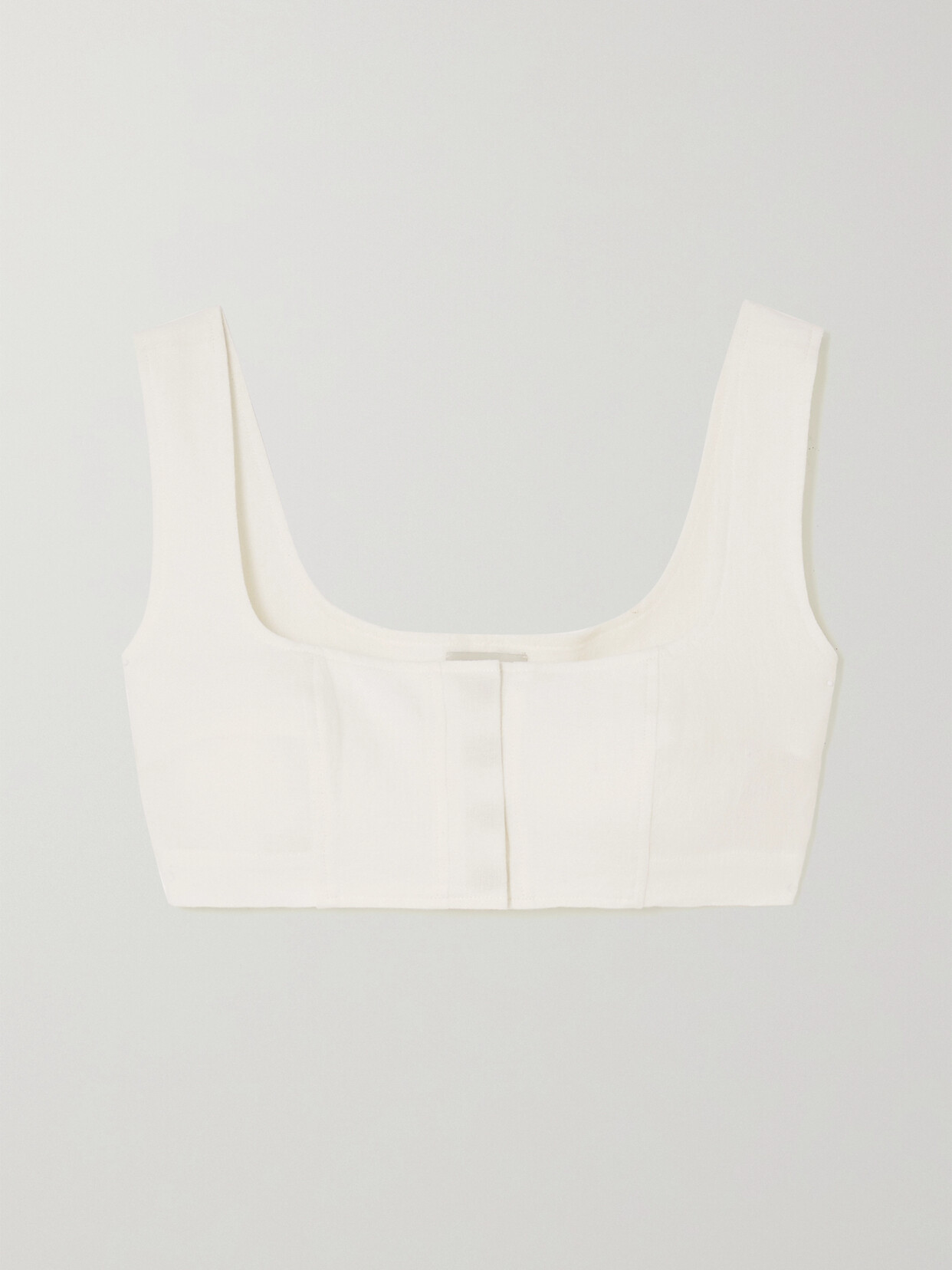 Le Kasha Jirja Cropped Linen Top In White