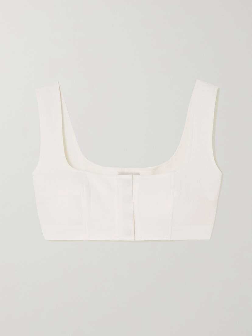 Le Kasha Jirja Cropped Linen Top - x small