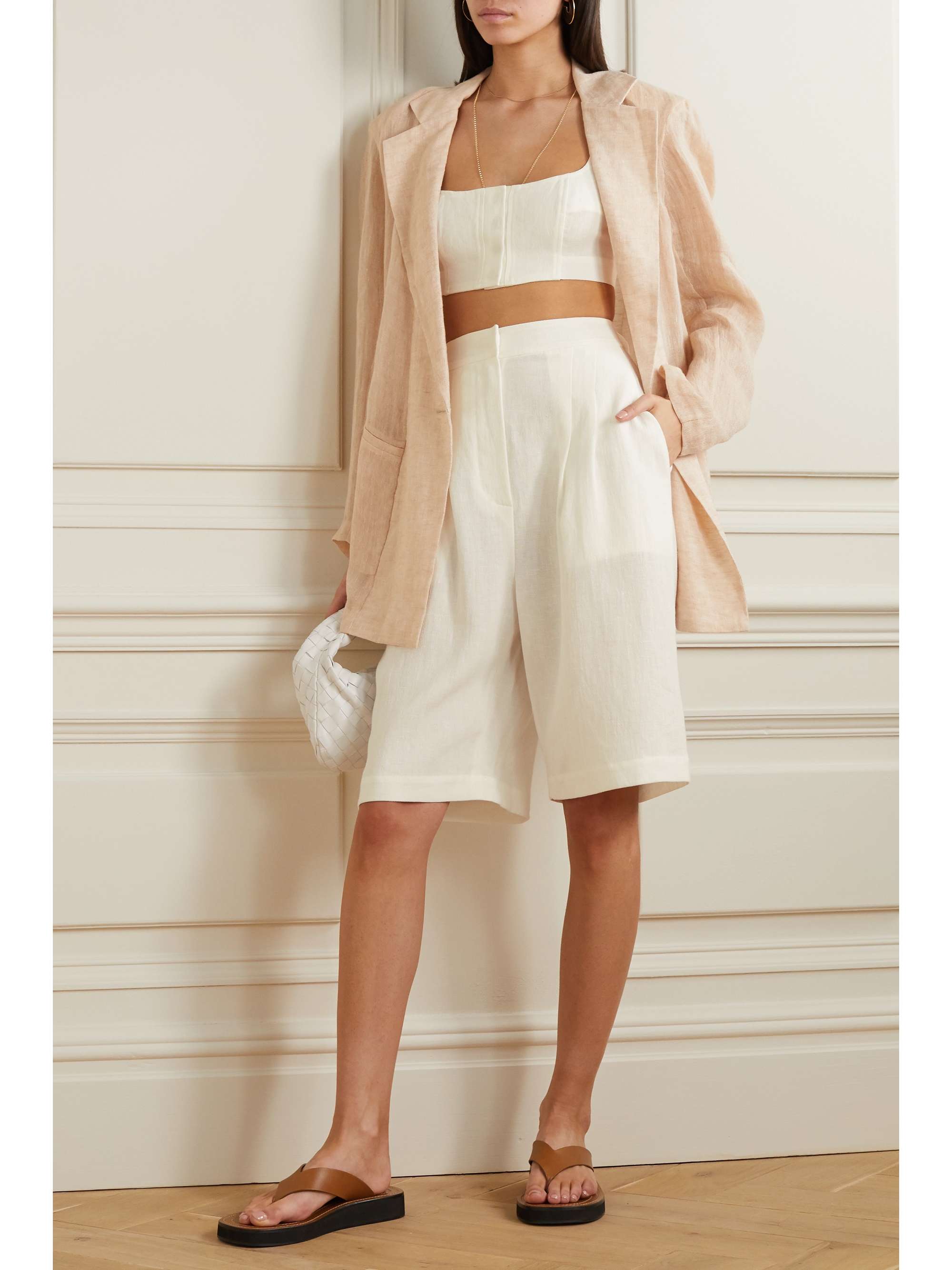 LE KASHA Jirja cropped linen top