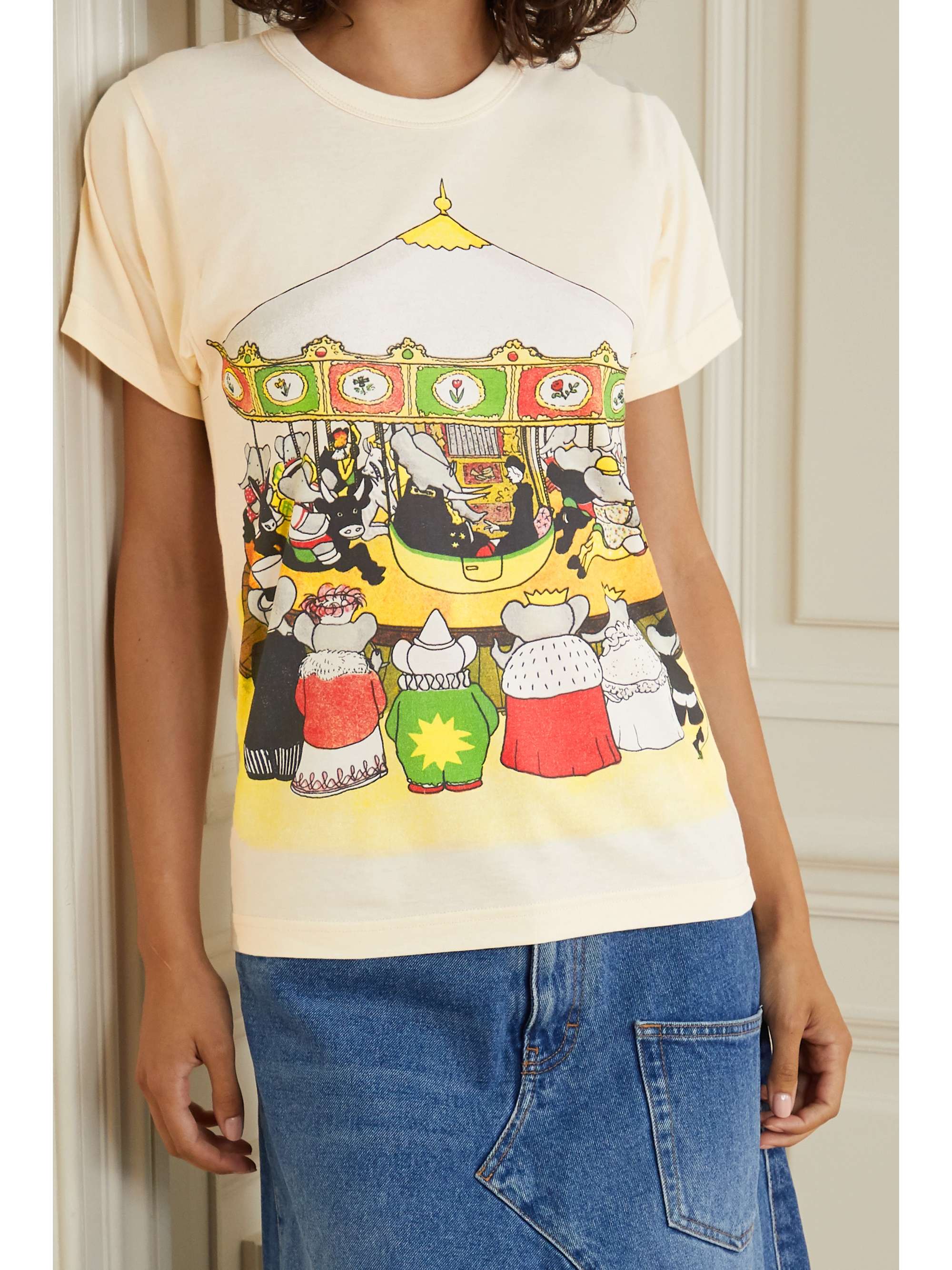 LANVIN + Babar printed cotton-jersey T-shirt
