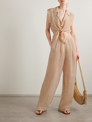 Le Kasha Sohag linen wide-leg pants