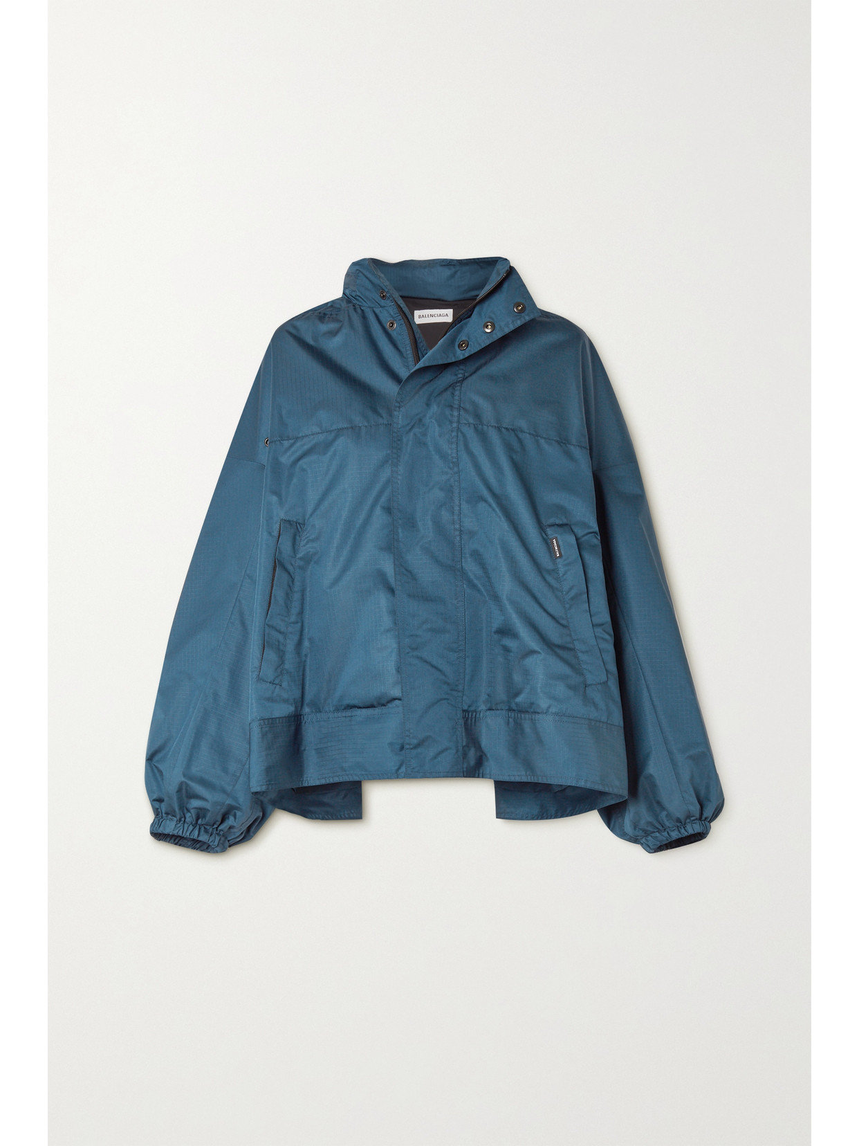Balenciaga Oversized Hooded Shell Jacket In Blue | ModeSens