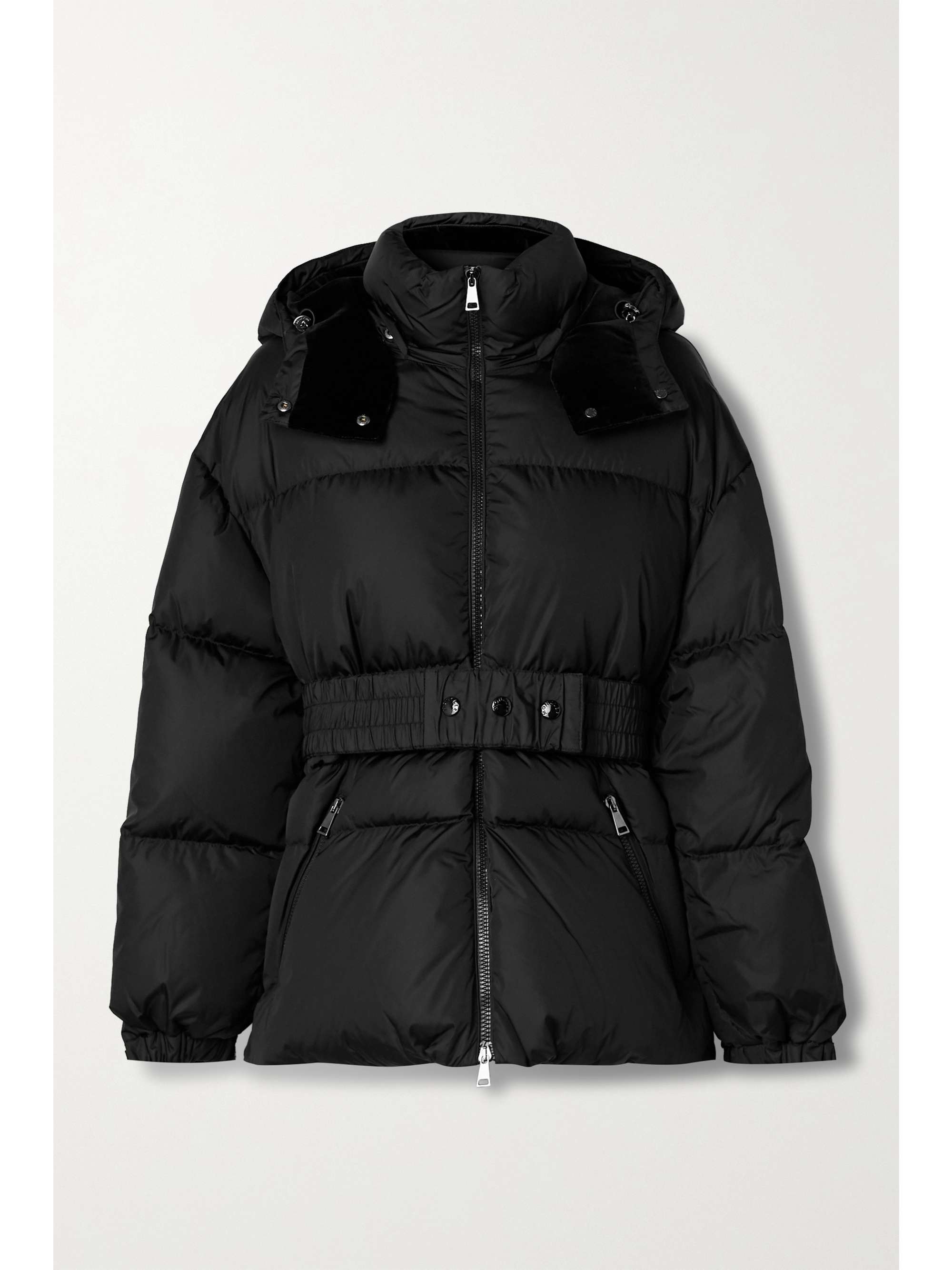 moncler belted quilted shell down jacket