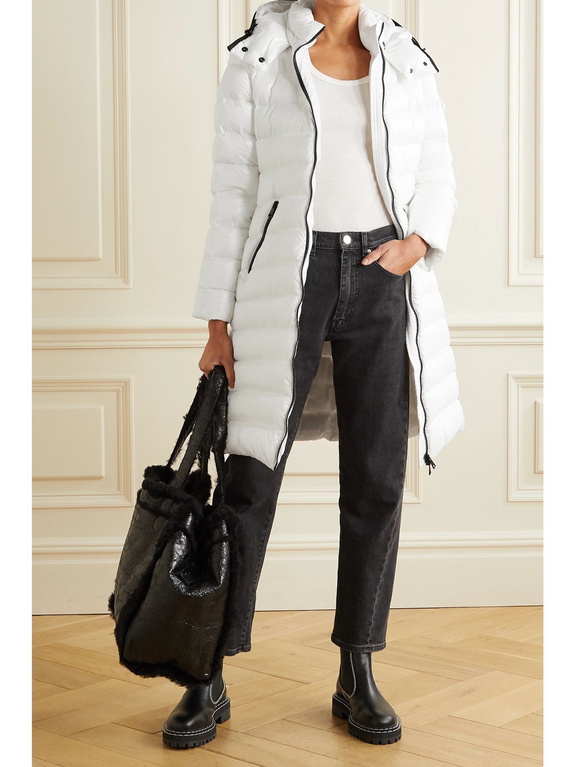 moka long down puffer coat