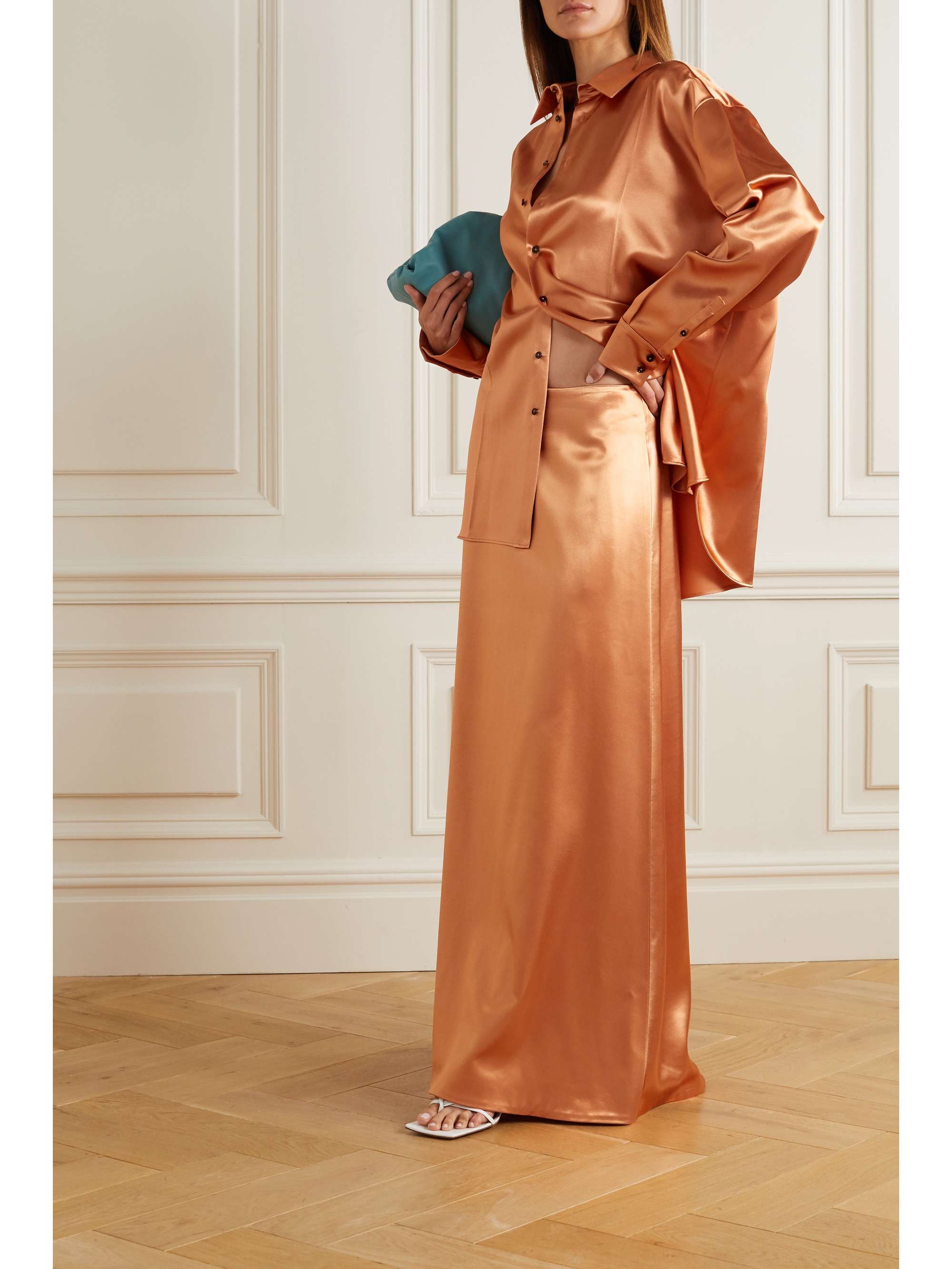 JIL SANDER Satin maxi skirt