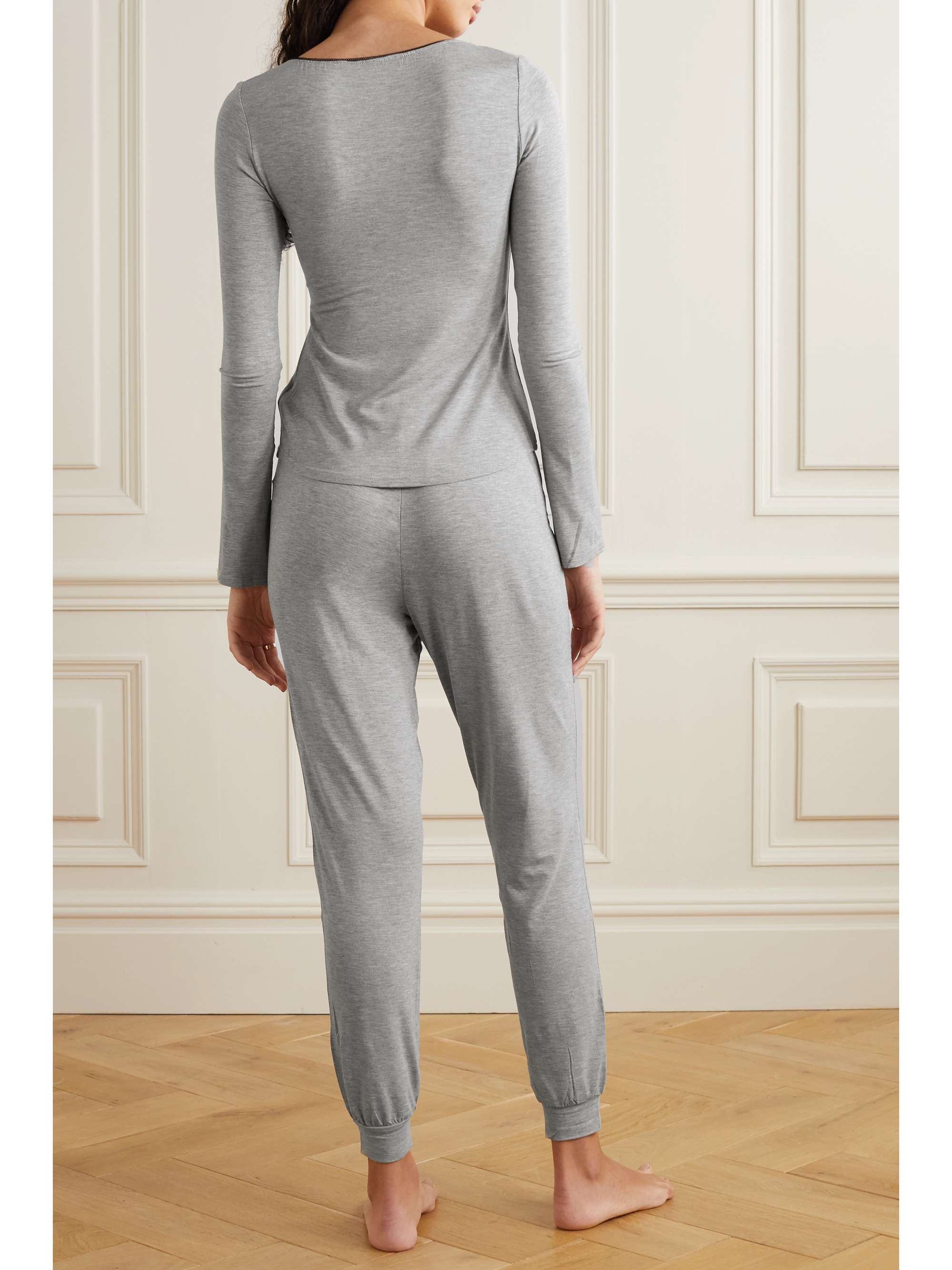 MORGAN LANE June lace-trimmed jersey pajama set
