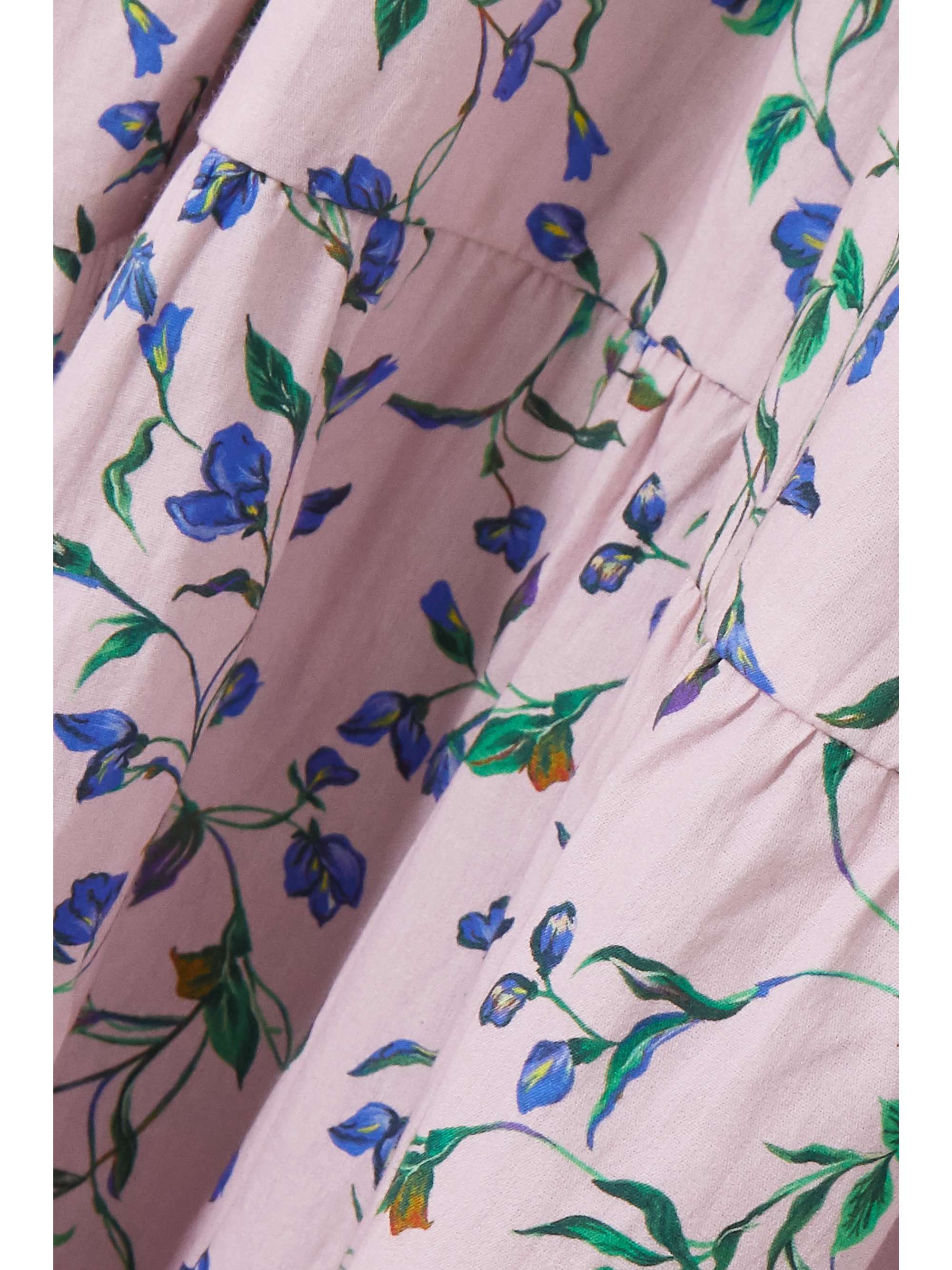 SEREN Toni tie-neck floral-print organic cotton-poplin midi dress