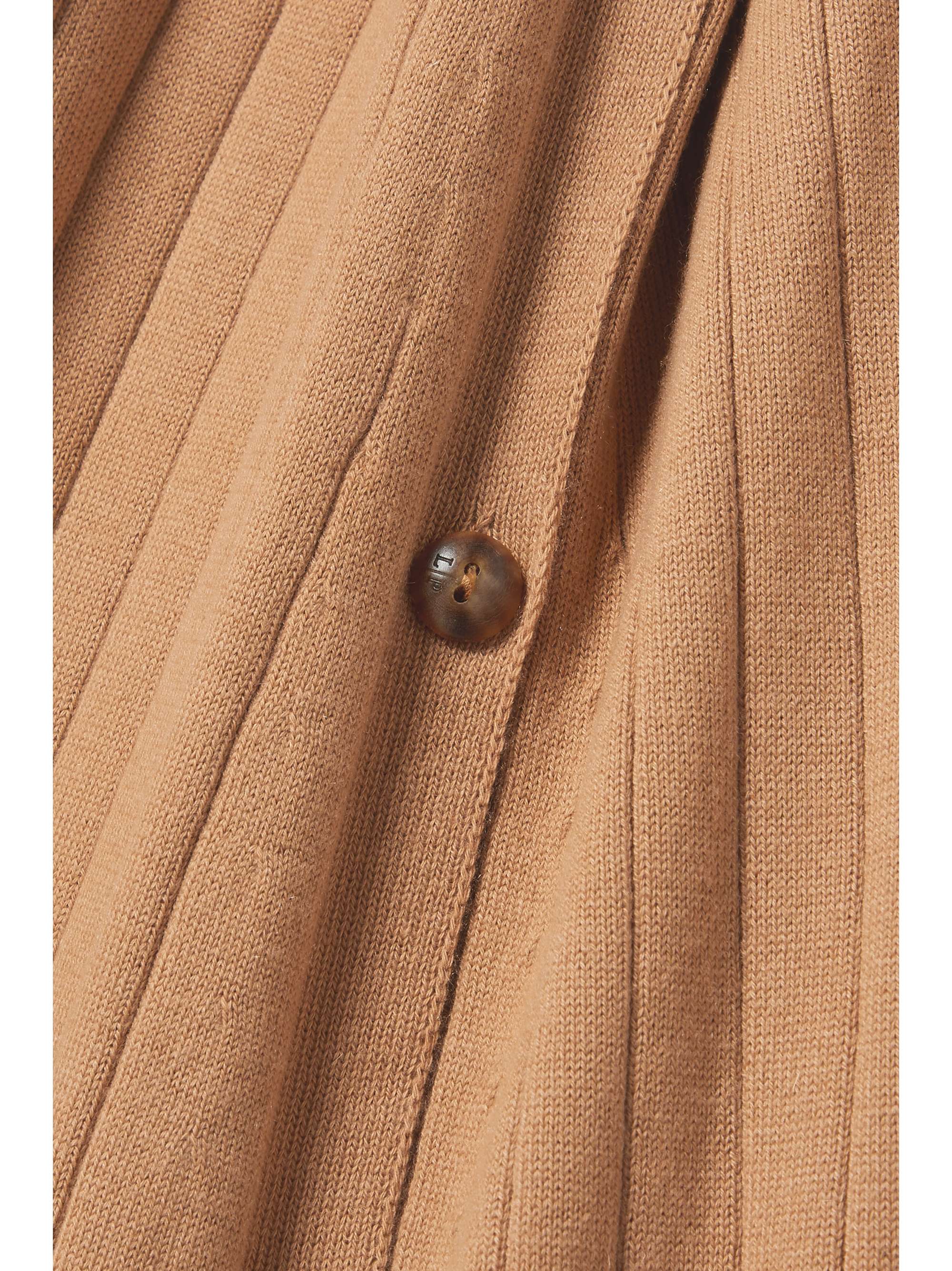 LORO PIANA Times Square Midikleid aus geripptem Kaschmir mit Stehkragen