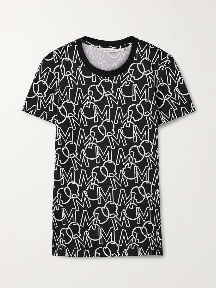 Moncler Printed Cotton-jersey T-shirt