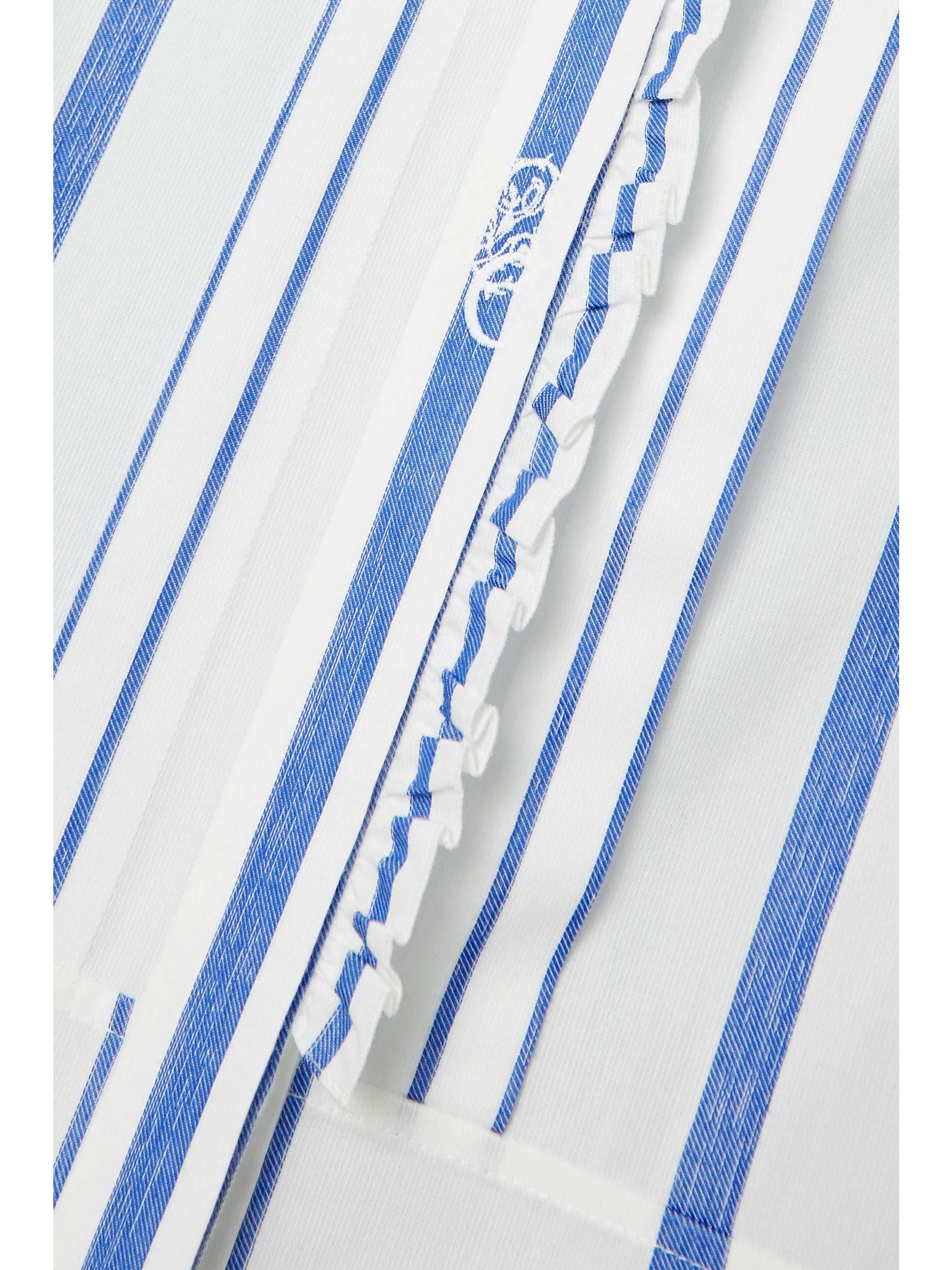 CHLOÉ Ruffled striped cotton and crepe de chine shirt