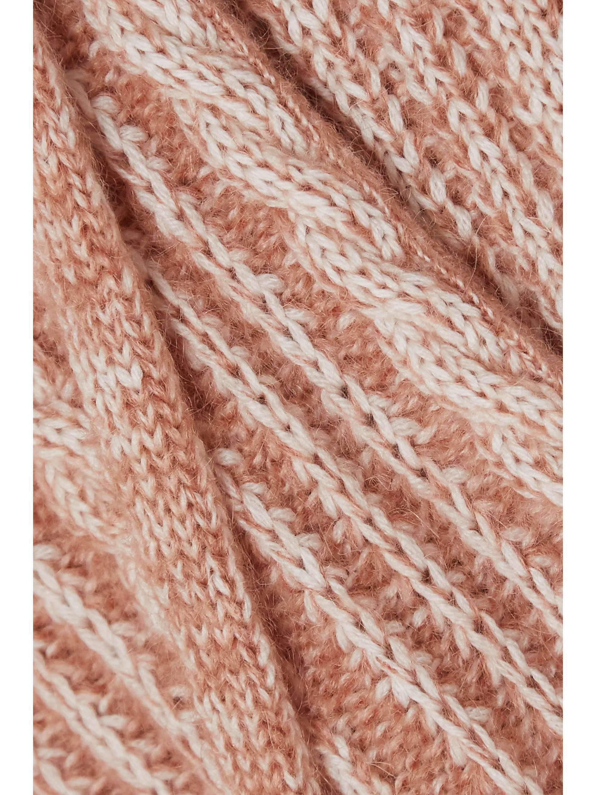 CHLOÉ Hooded cable-knit wool-blend poncho