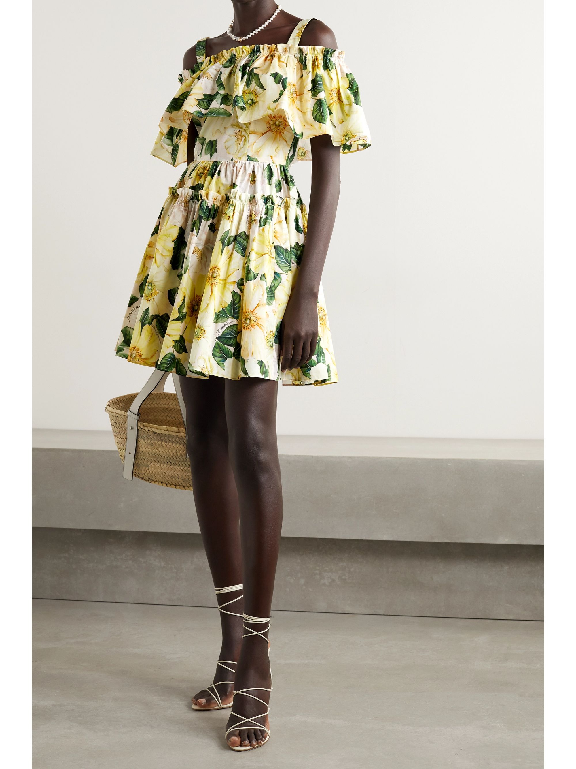 dolce and gabbana printed cotton dress