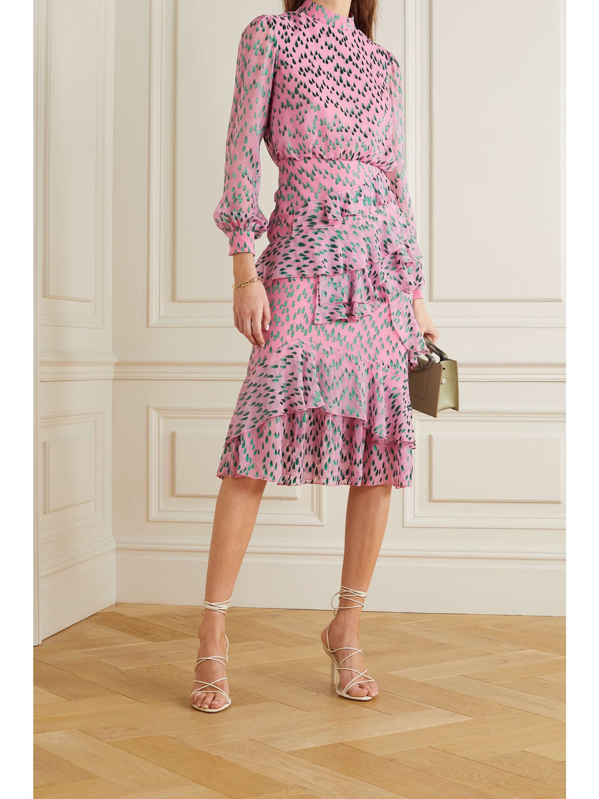 Saloni isa ruffle dress Clearance