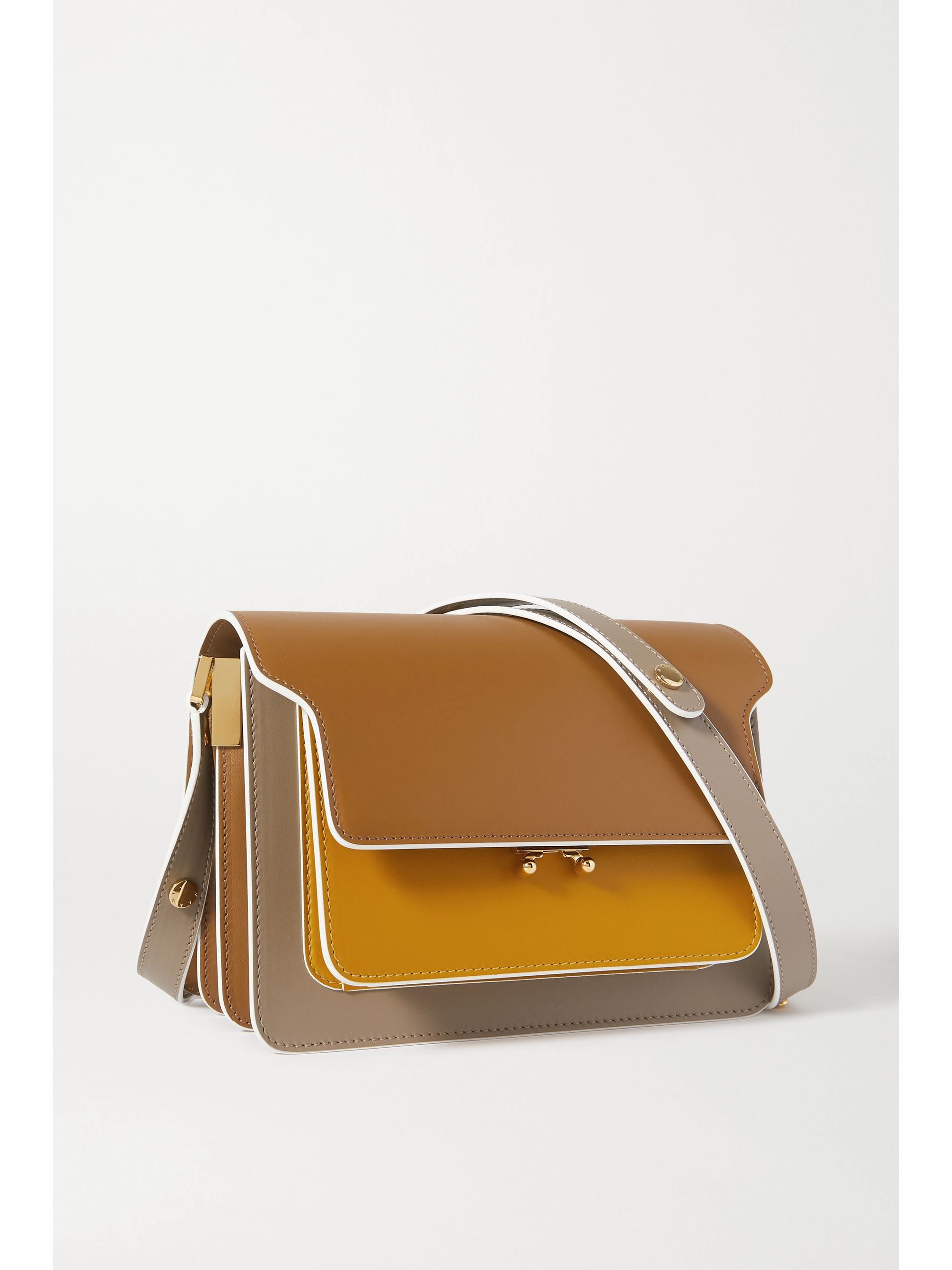 marni trunk medium leather shoulder bag