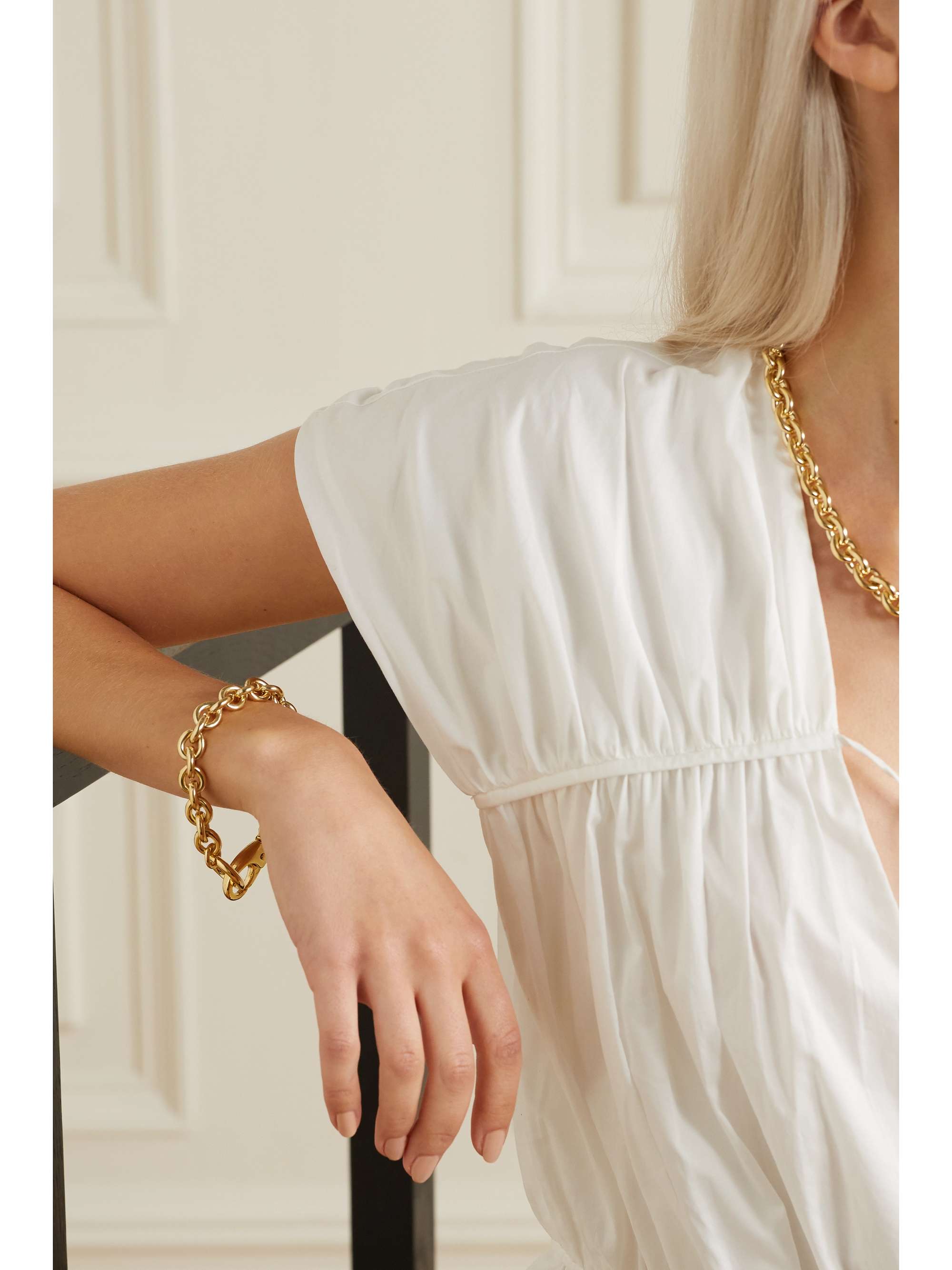 LAURA LOMBARDI Cable platinum-plated bracelet