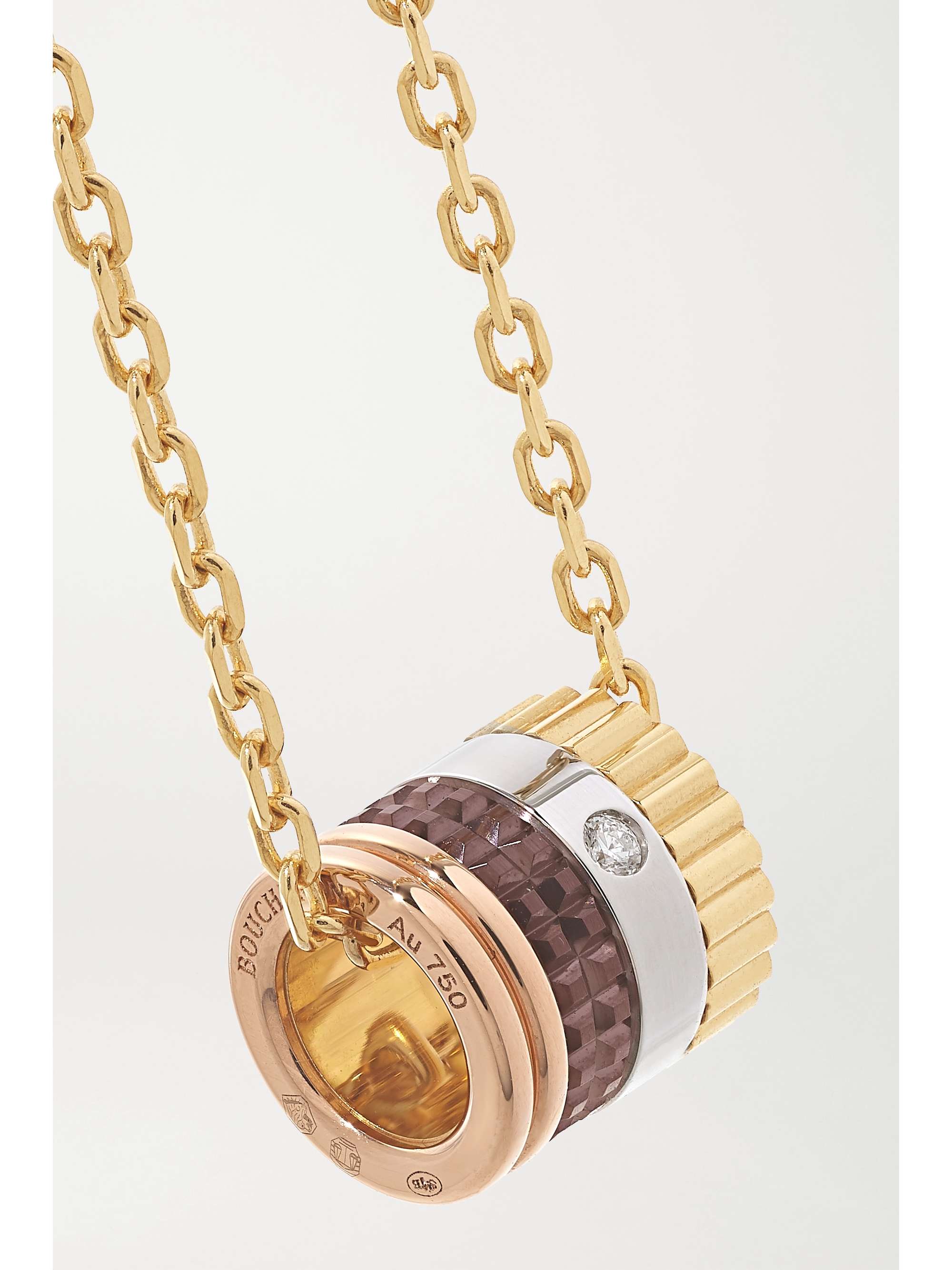 BOUCHERON Quatre Classique Mini Kette aus 18 Karat Gelb-, Weiß- und Roségold mit PVD-Beschichtung und Diamant