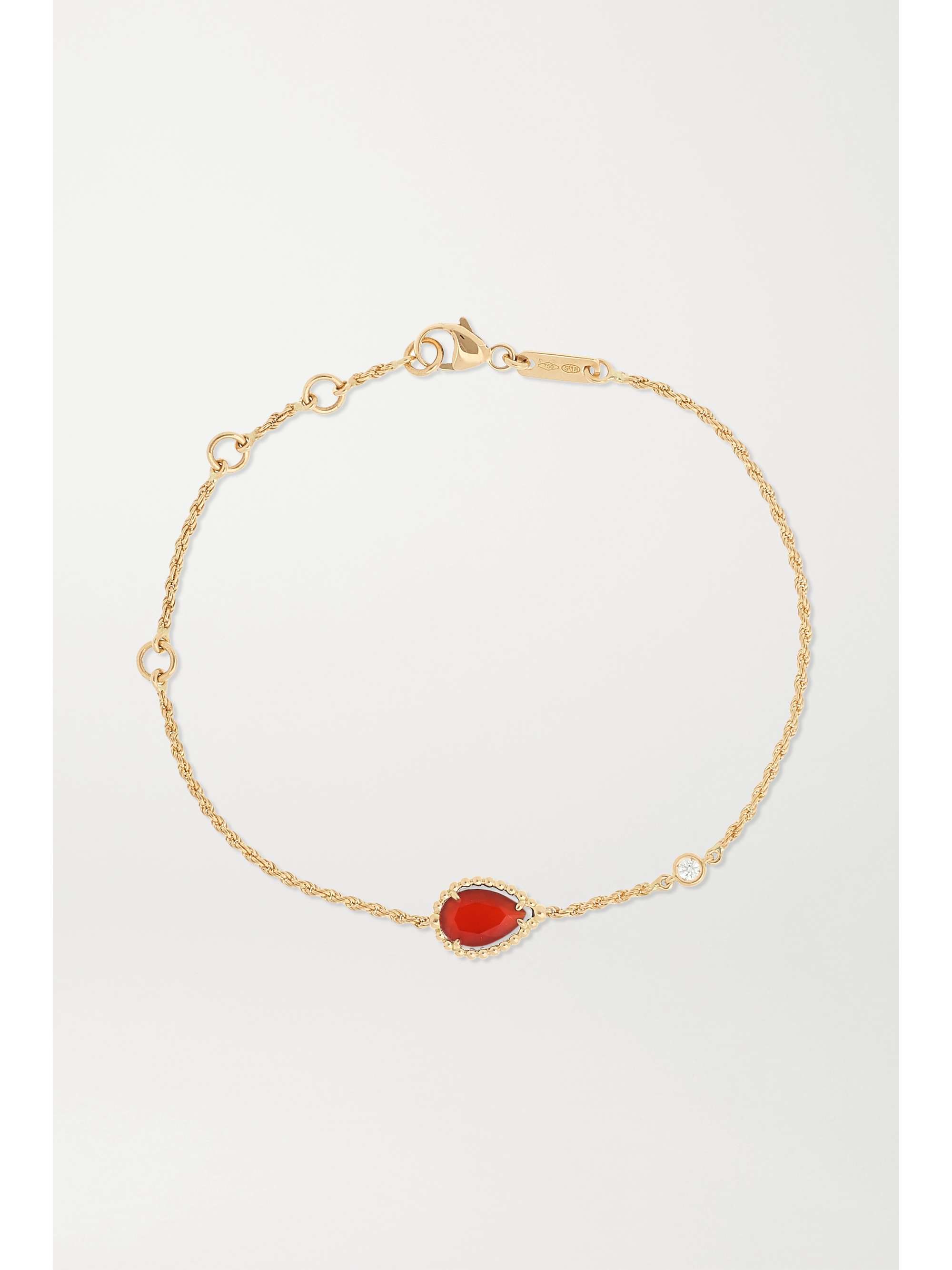 BOUCHERON Serpent Bohème 18-karat gold, carnelian and diamond bracelet