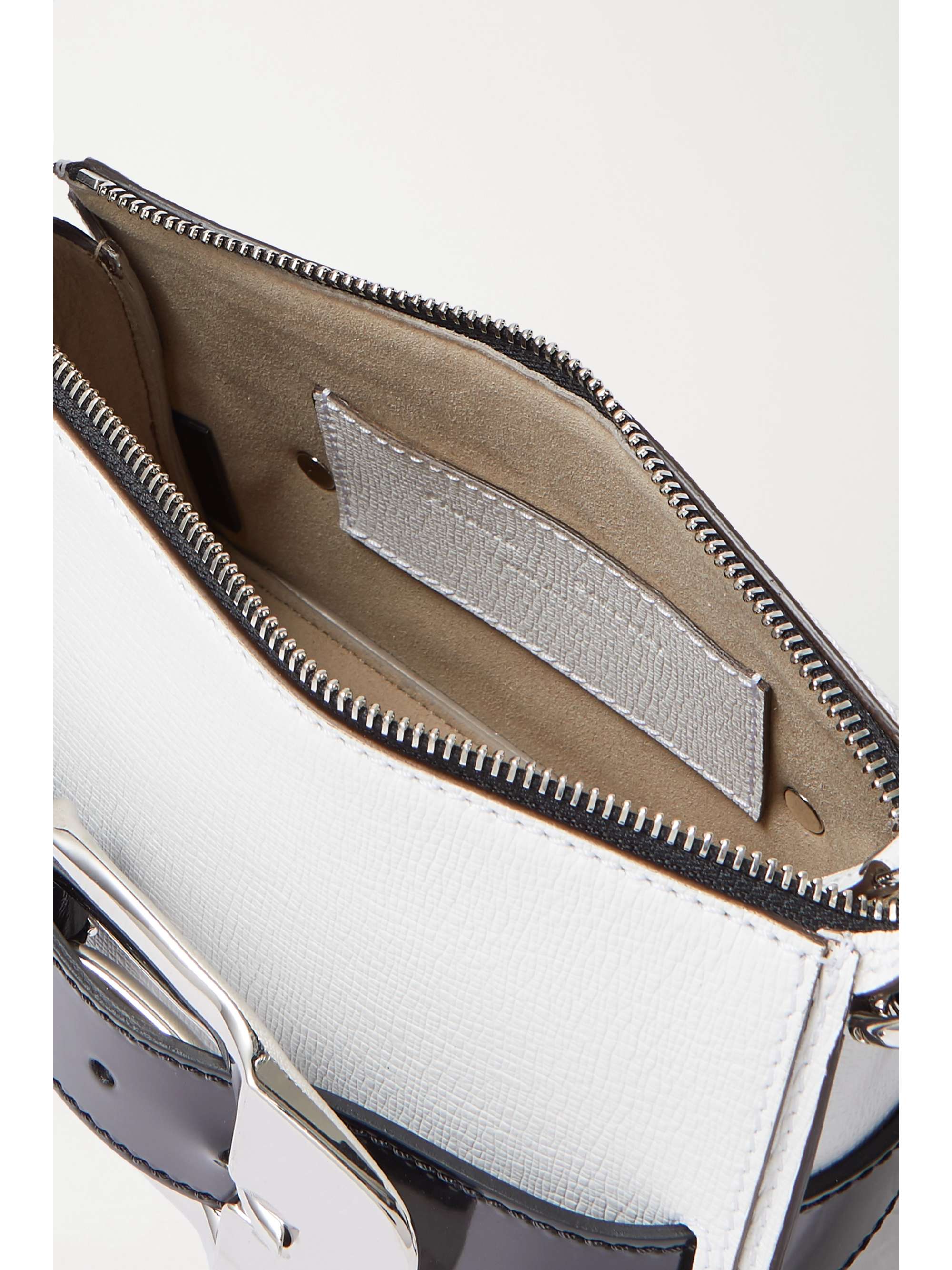 PROENZA SCHOULER Buckle small patent-trimmed textured-leather shoulder bag