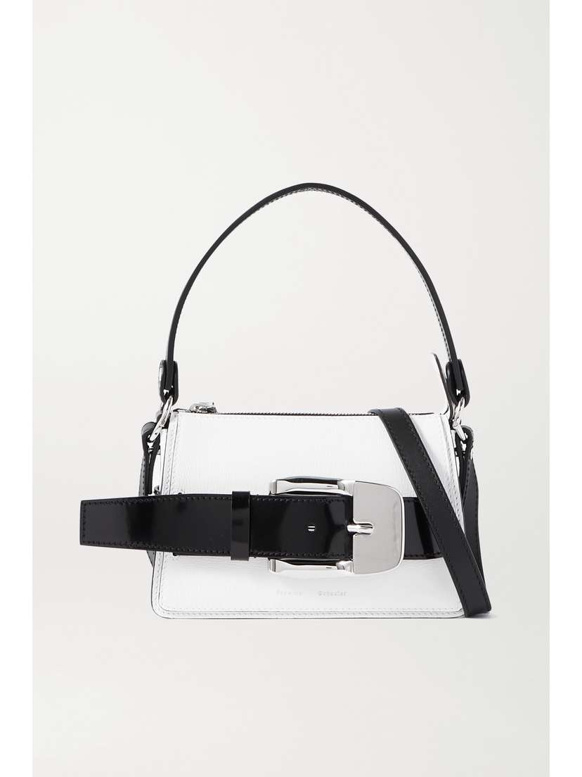 Proenza Schouler Buckle Small Patent-trimmed Textured-leather Shoulder Bag