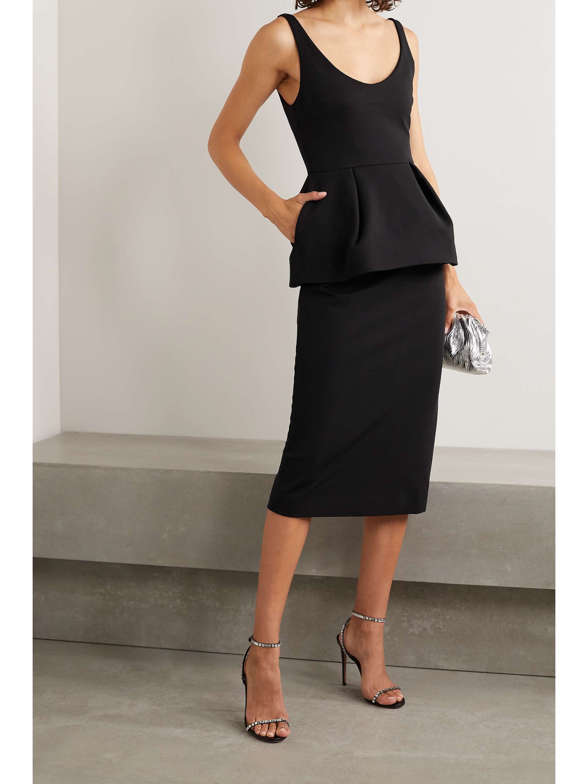 black peplum dress