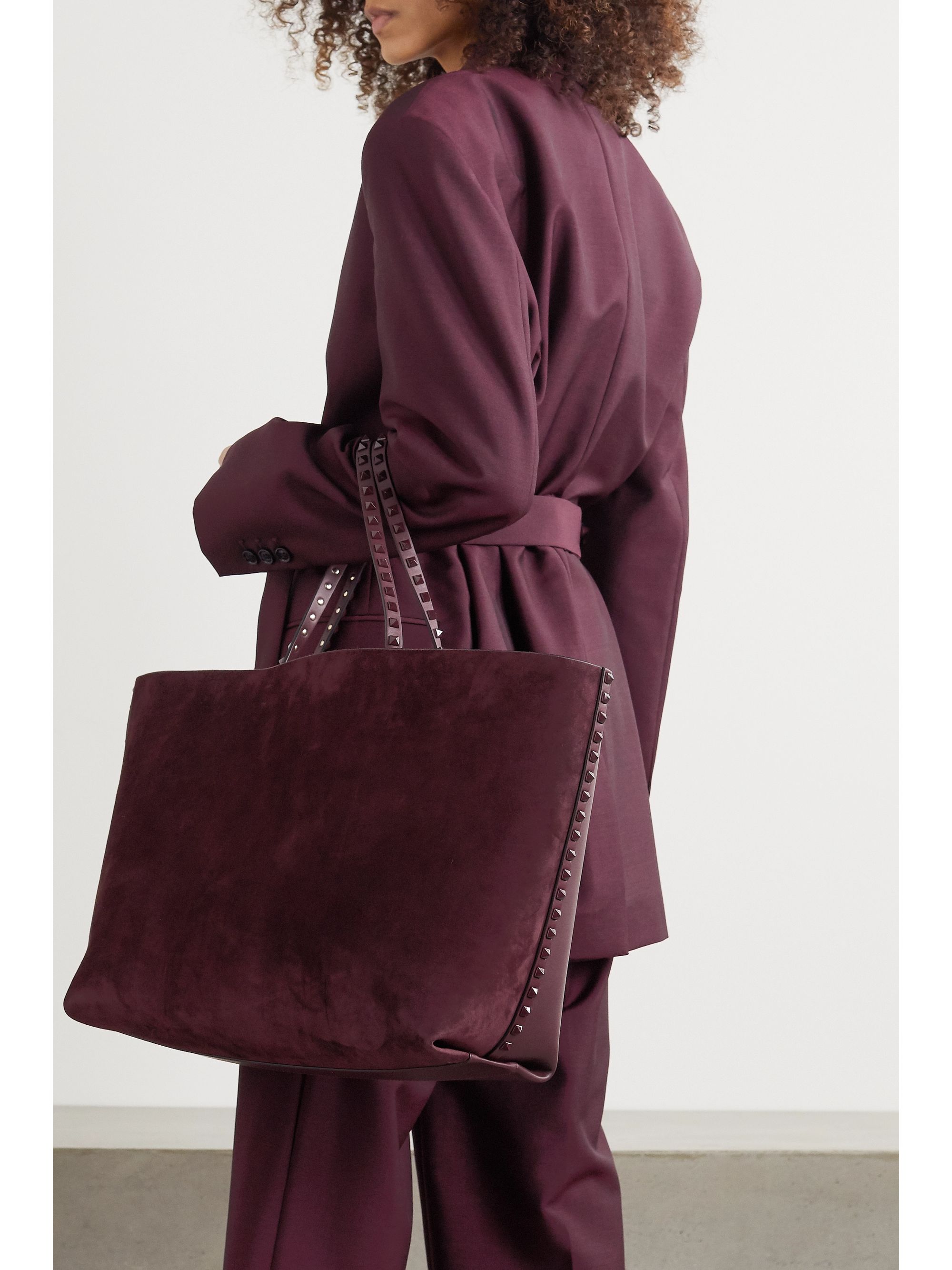 rockstud leather tote