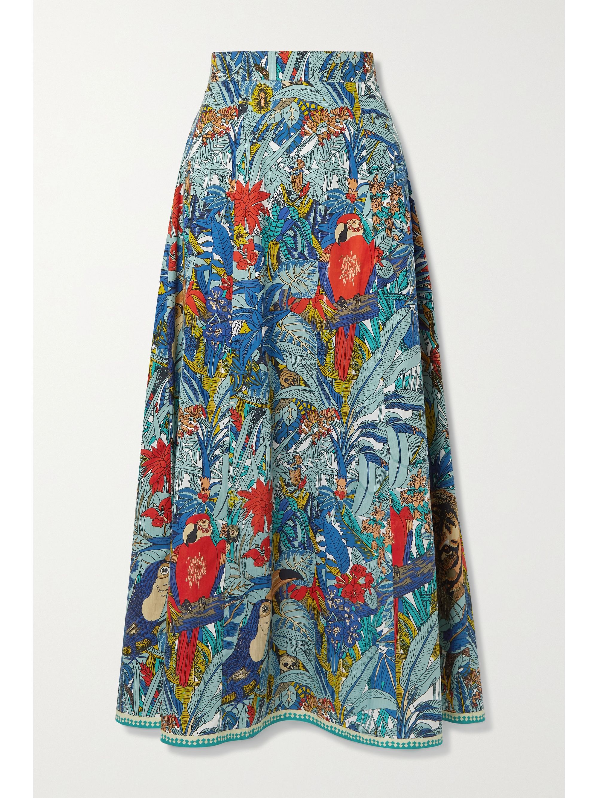 cotton maxi skirt blue