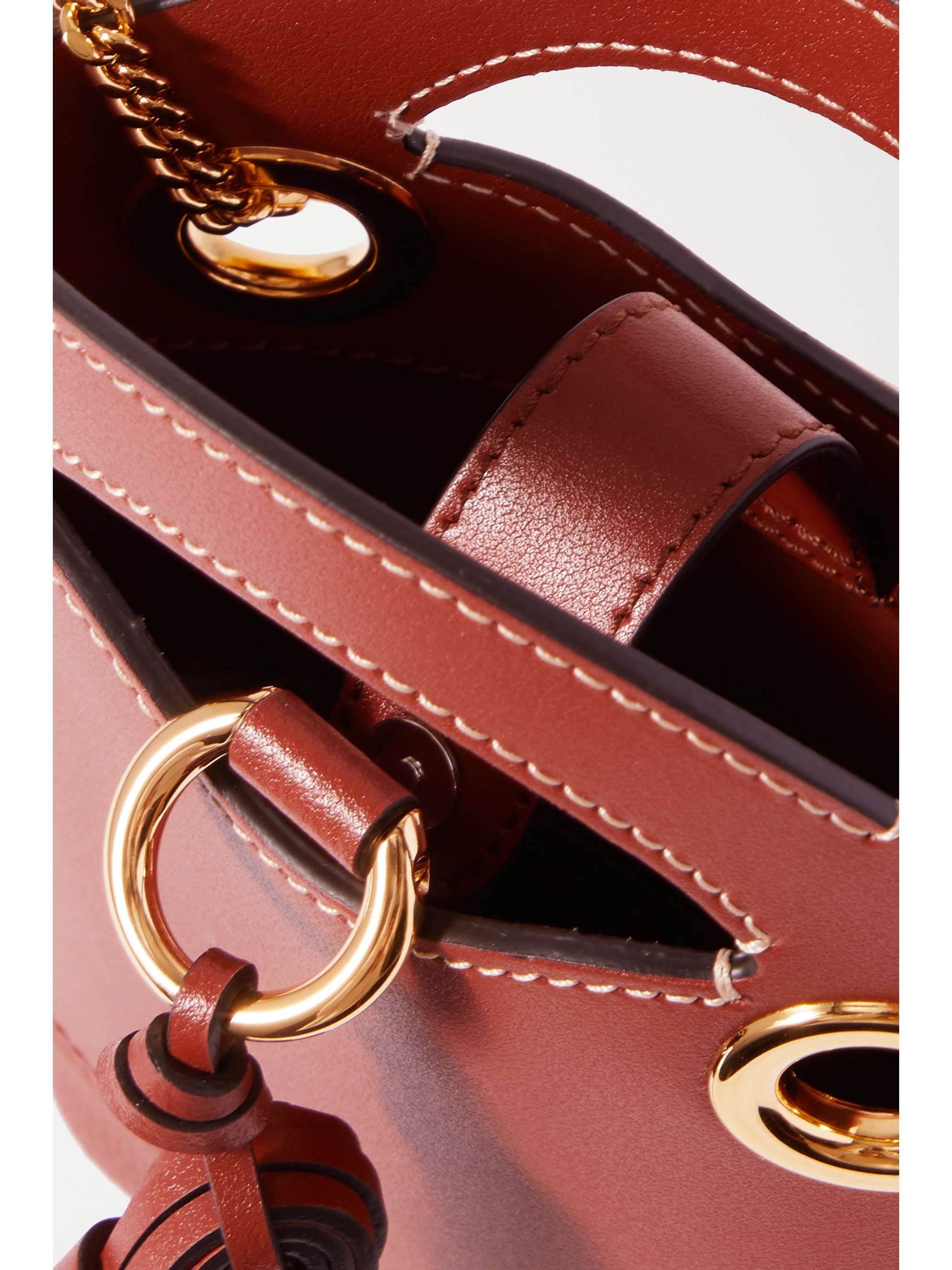 CHLOÉ Walden tasseled suede and leather shoulder bag