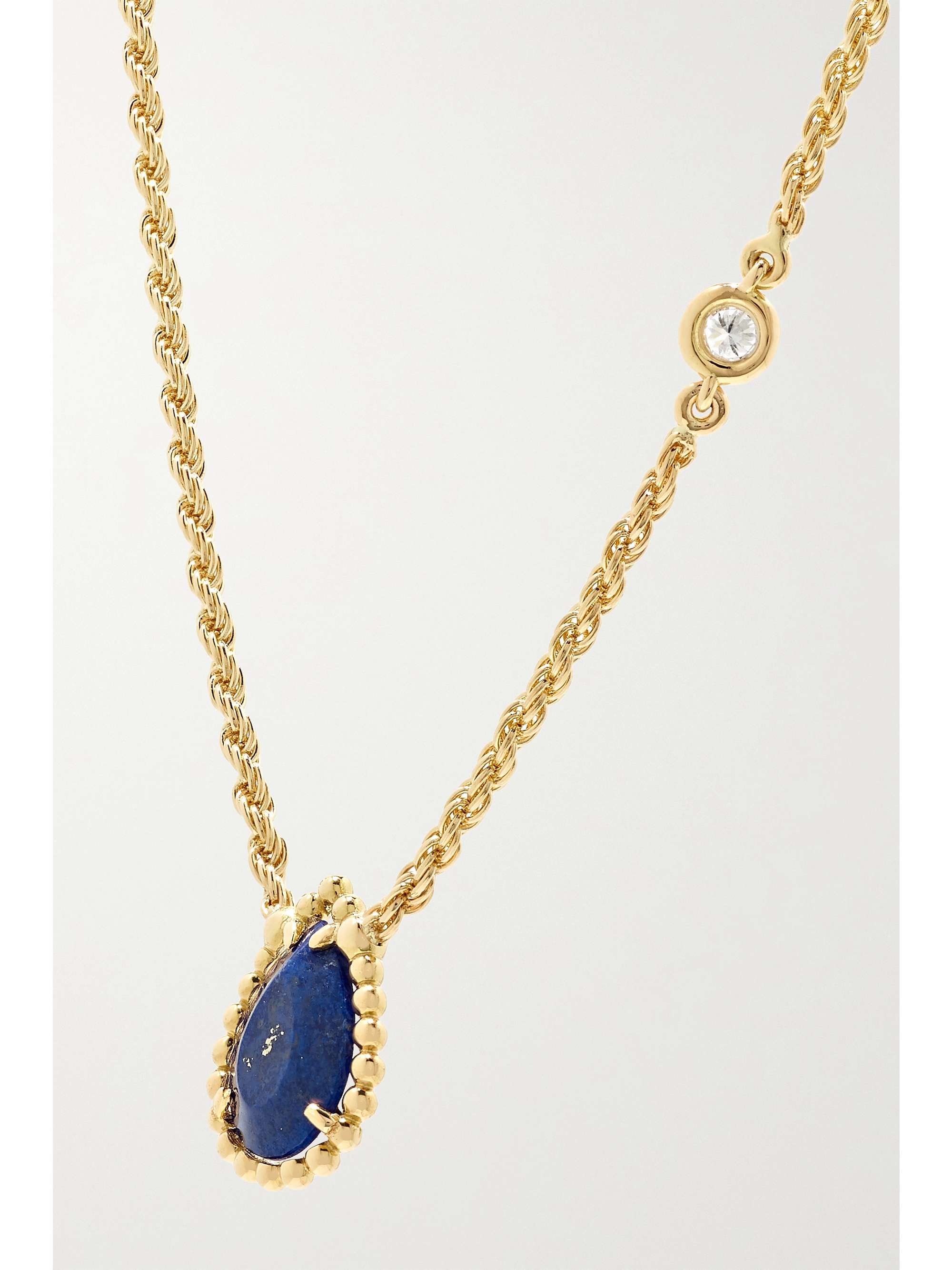 BOUCHERON Serpent Bohème 18-karat white gold, aquaprase and diamond necklace
