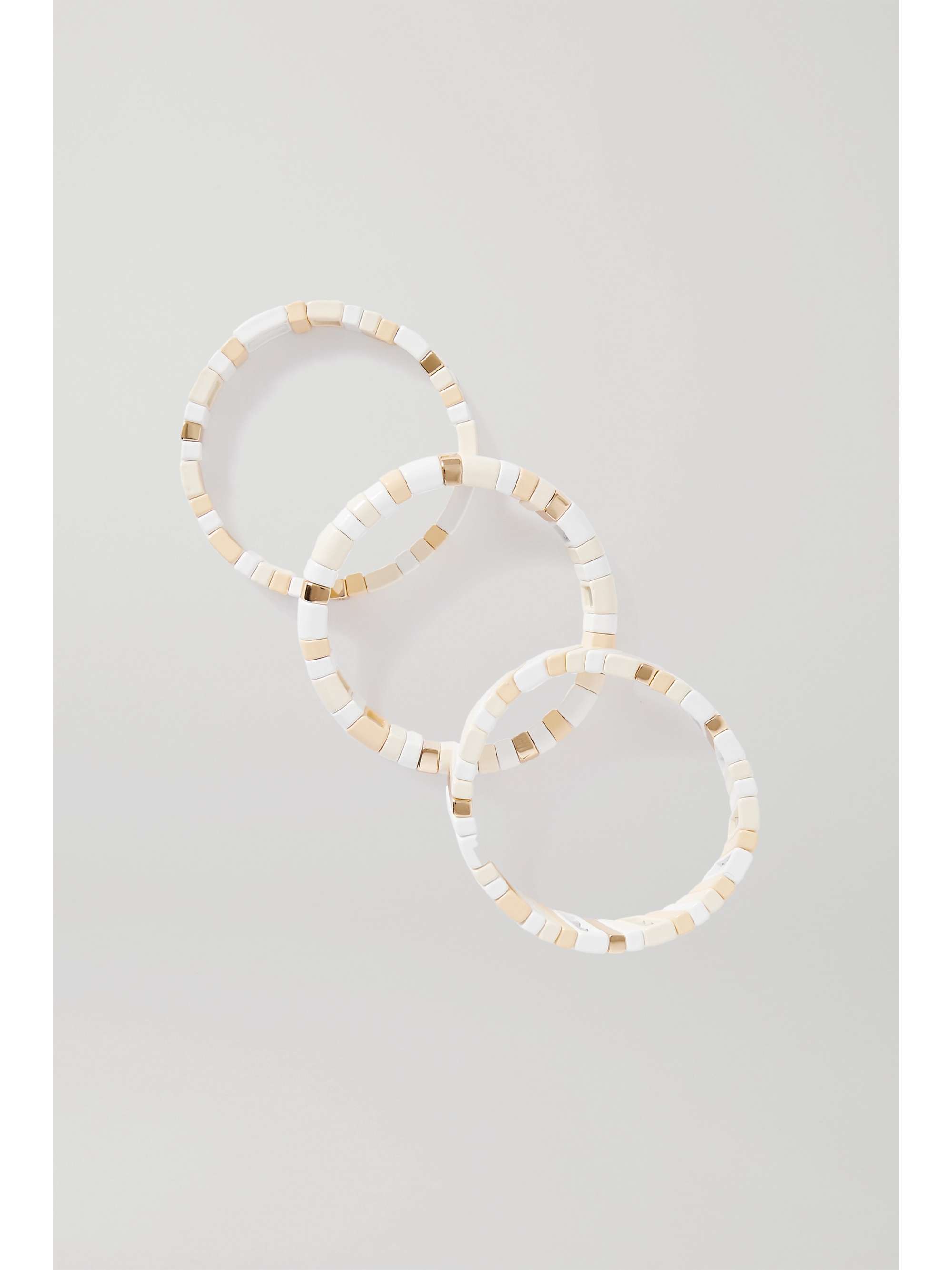 ROXANNE ASSOULIN Triple Creme set of three enamel and gold-tone bracelets